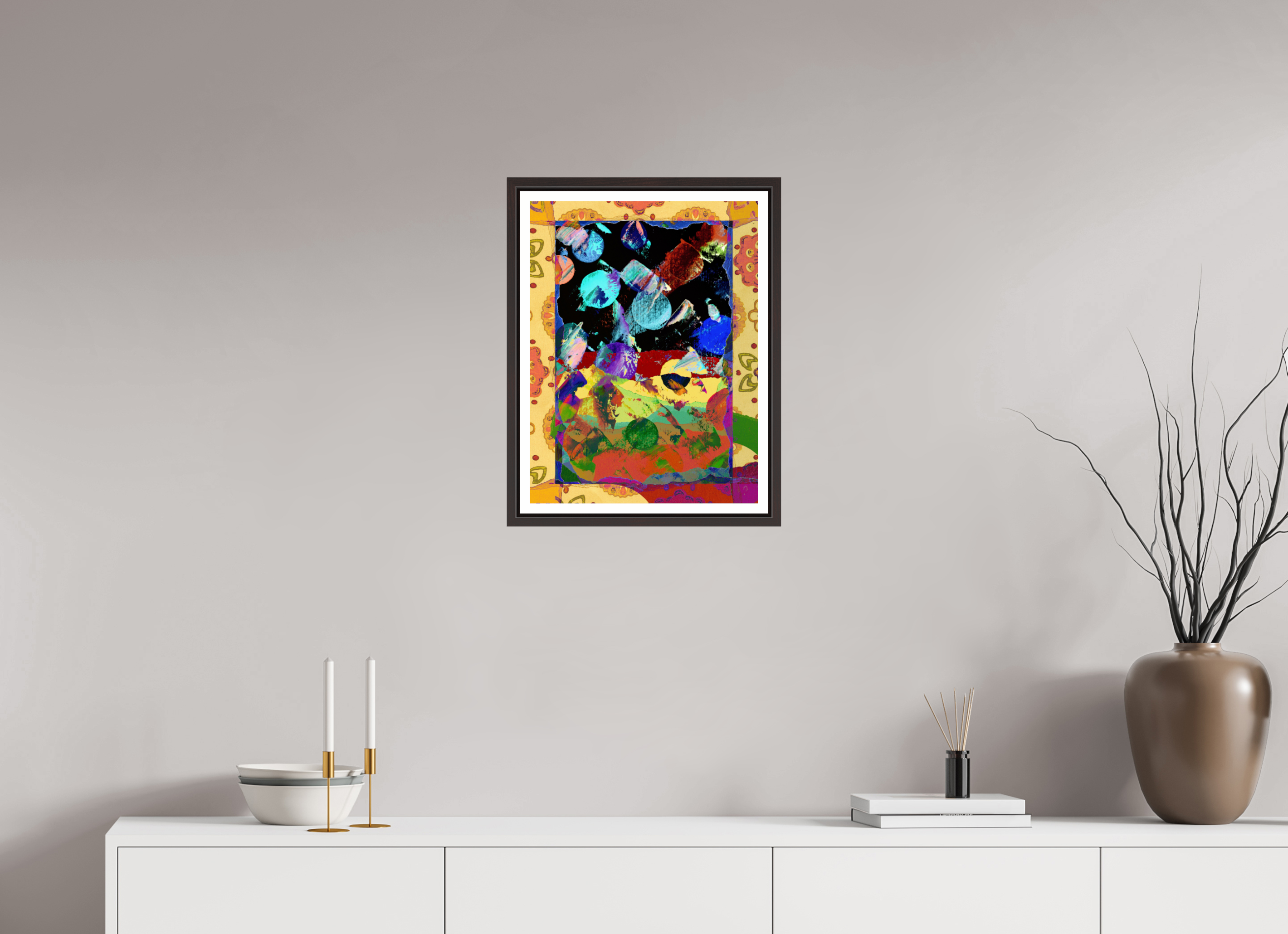 15 x 20″, Floater Frame (Alder Brown) space paper