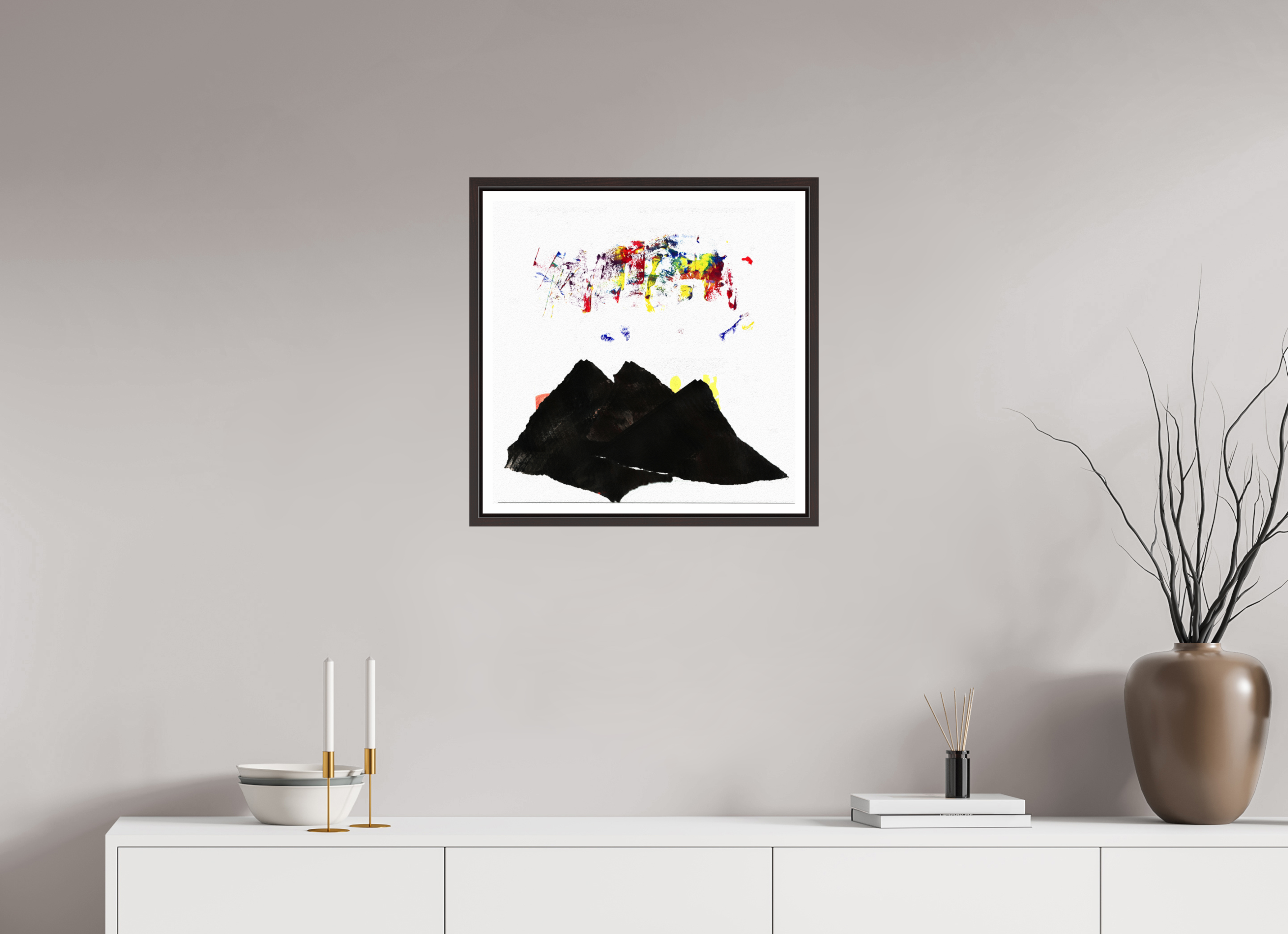 20 x 20″, Floater Frame (Alder Brown) Northern Lights