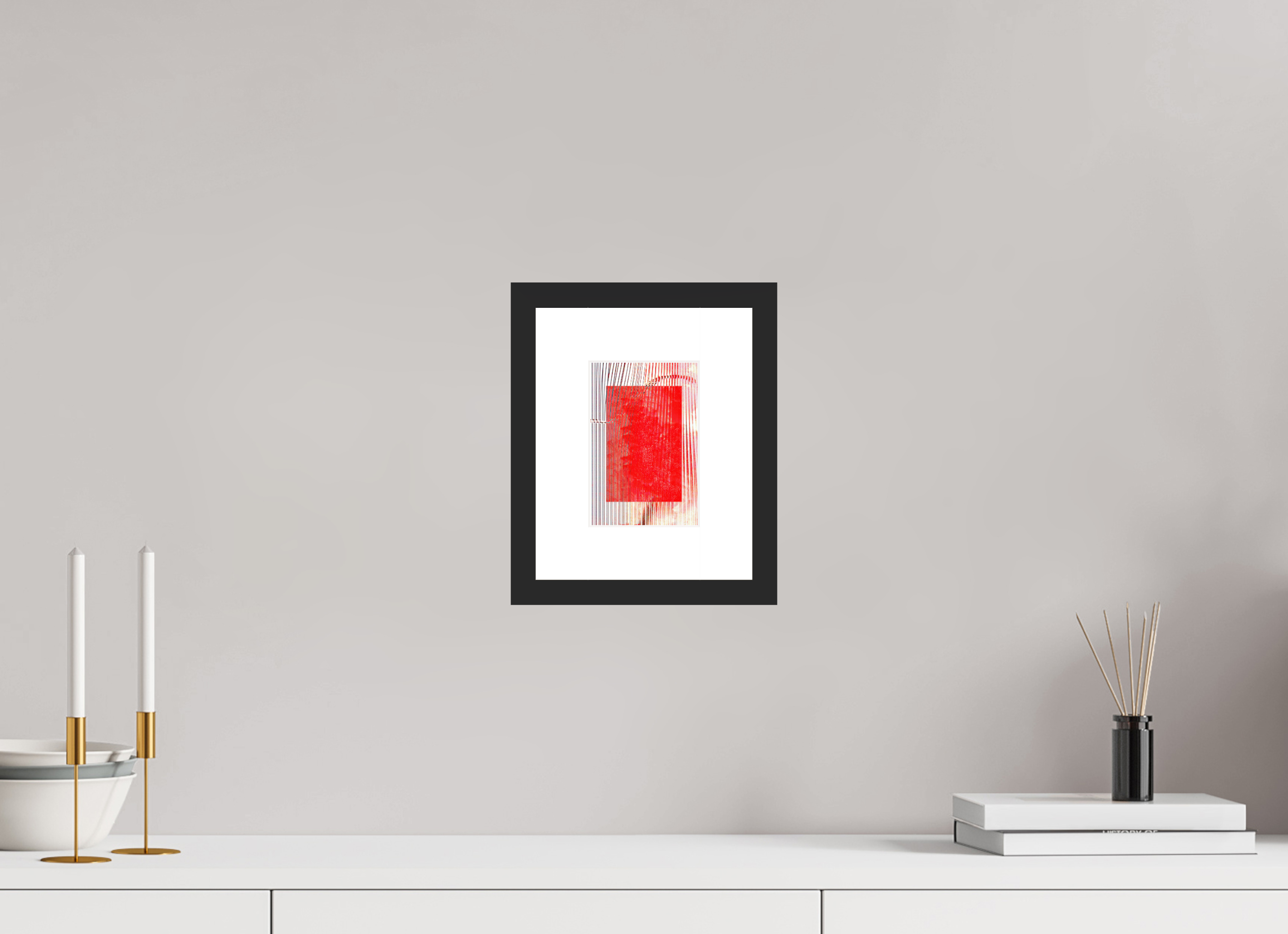 4 x 5.9″, Fuji Crystal Archive Print Framed (Black) Red Waves