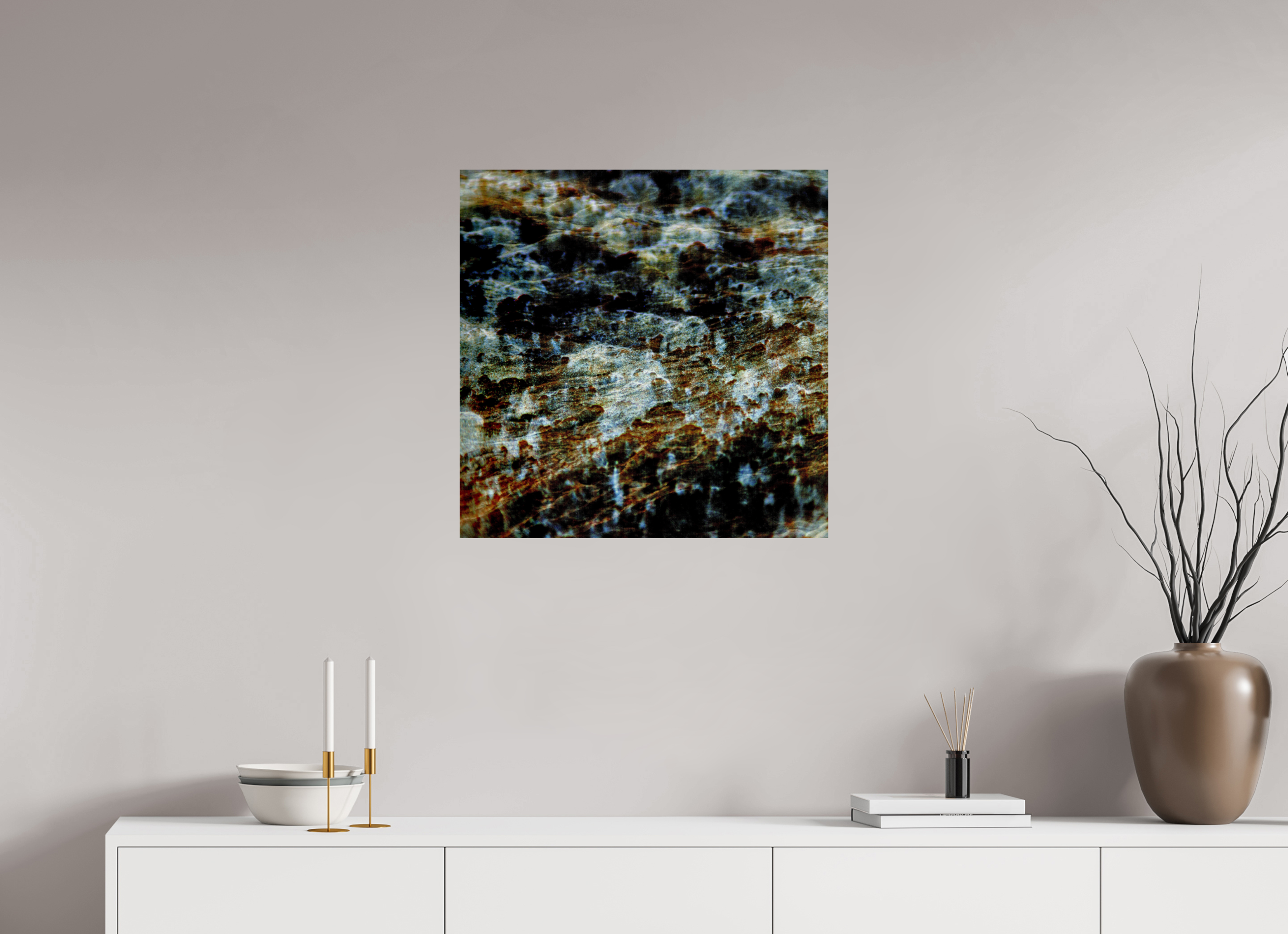 25 x 25″, Fine Art Print Digital Snow