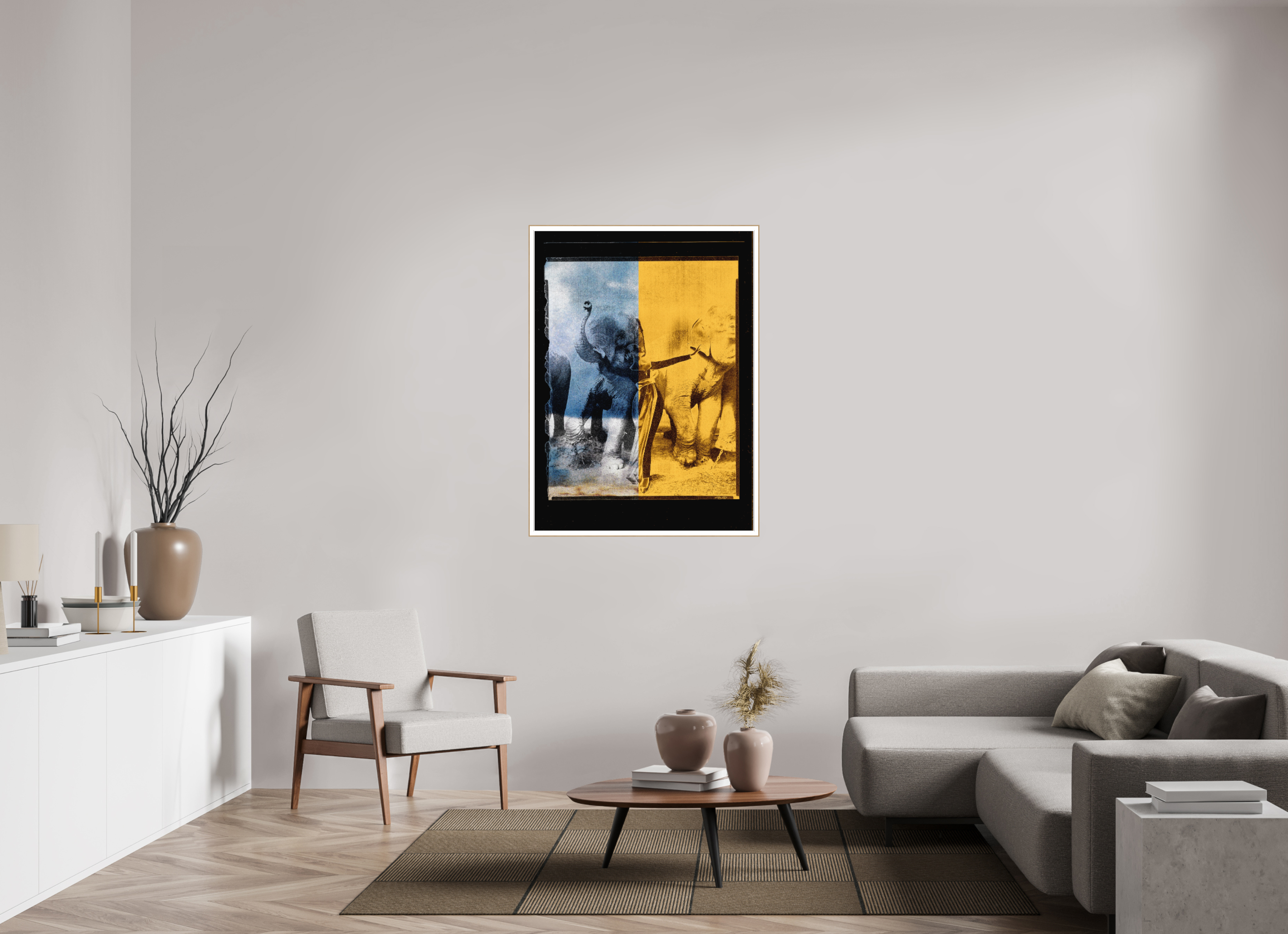 35 x 47.9″, Solid Wood ArtBox (Oak) Tusko