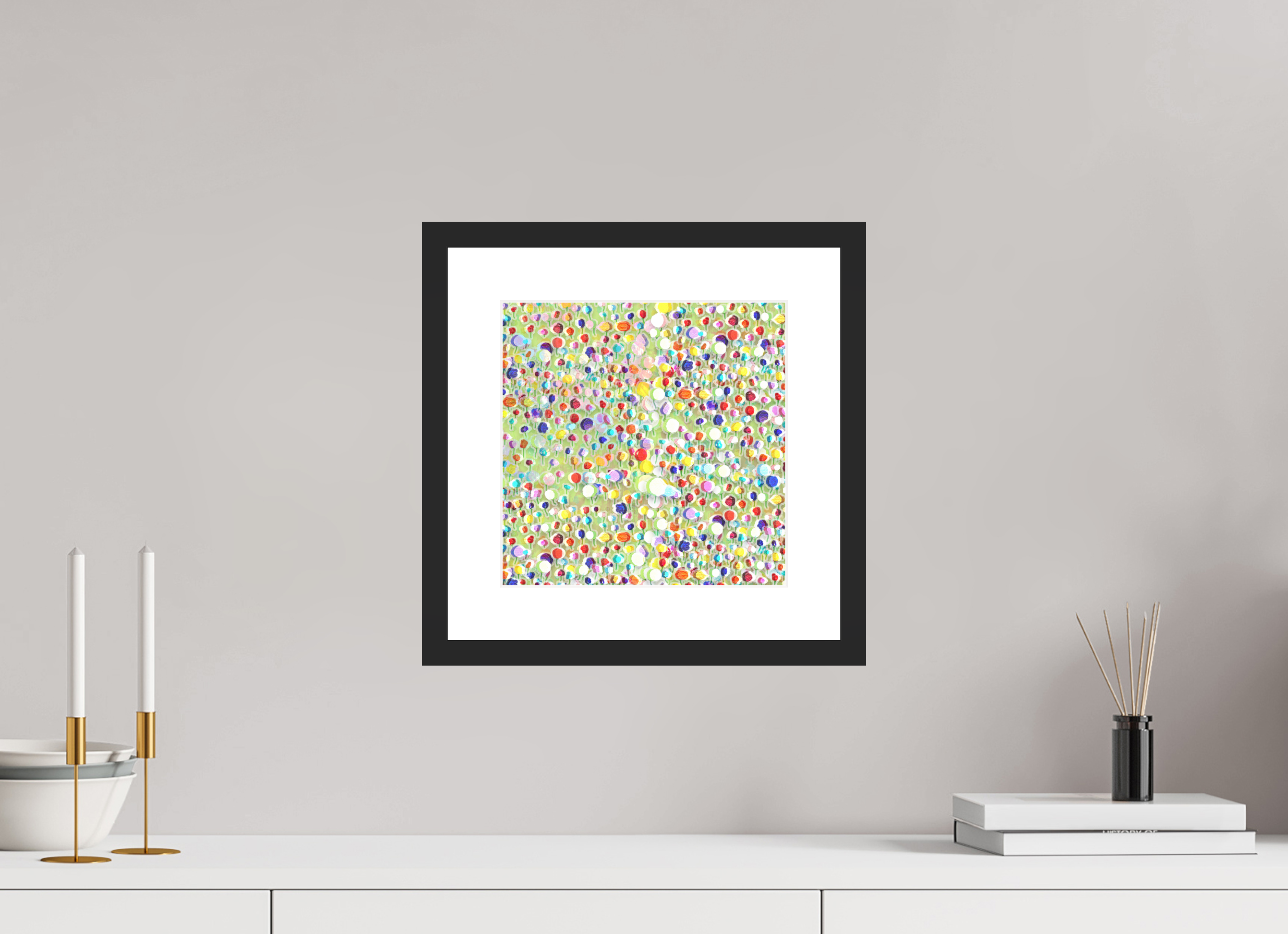 10 x 10″, Framed #1 tulips