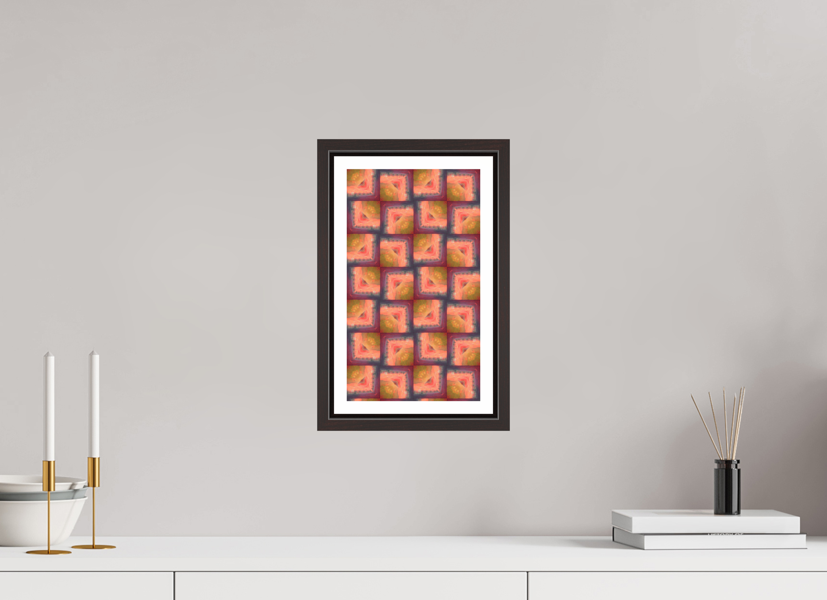 6.8 x 12″, Floater Frame (Alder Brown) Soft Boring