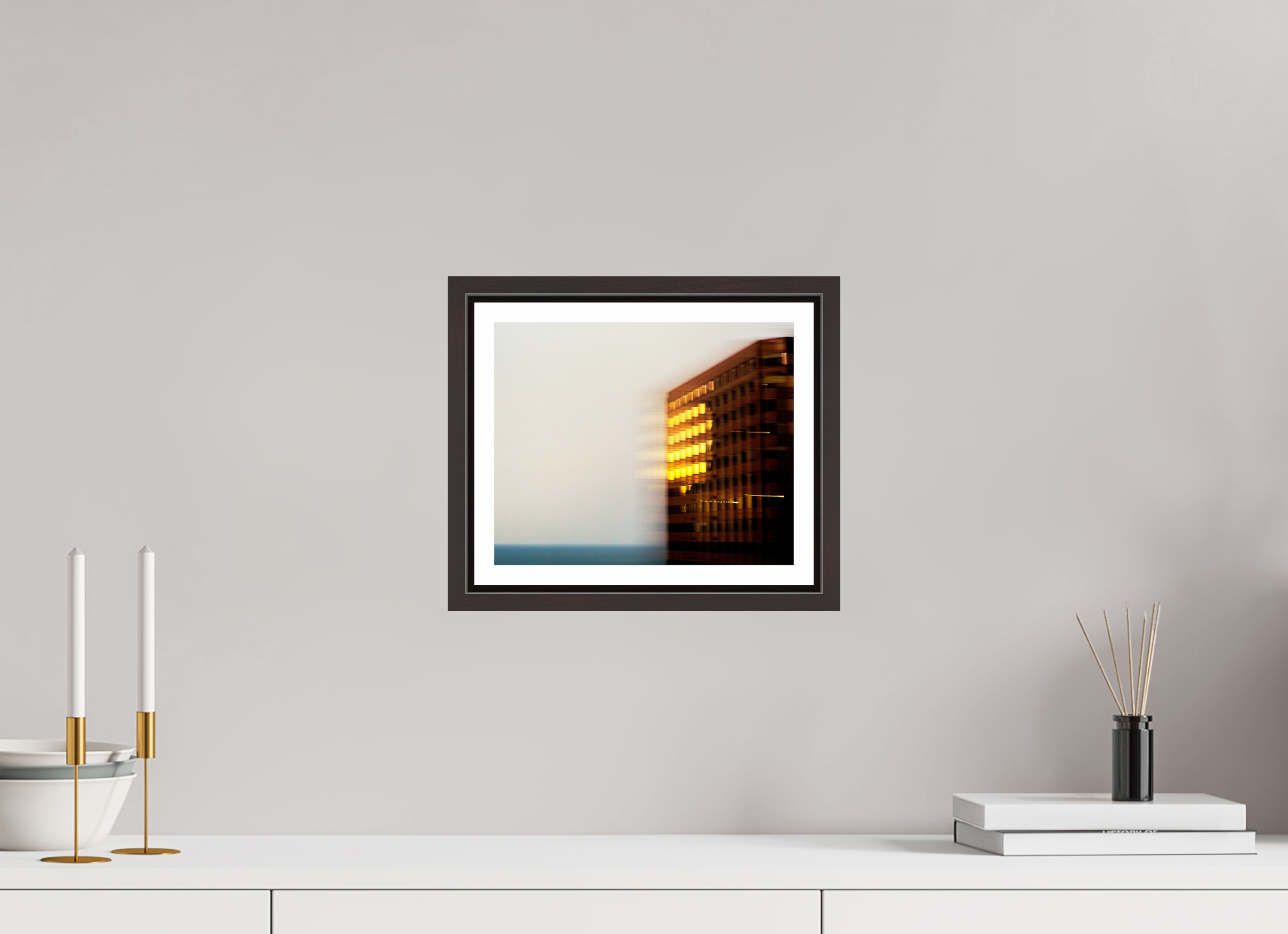 9.9 x 8″, Floater Frame (Alder Brown) Time Flies