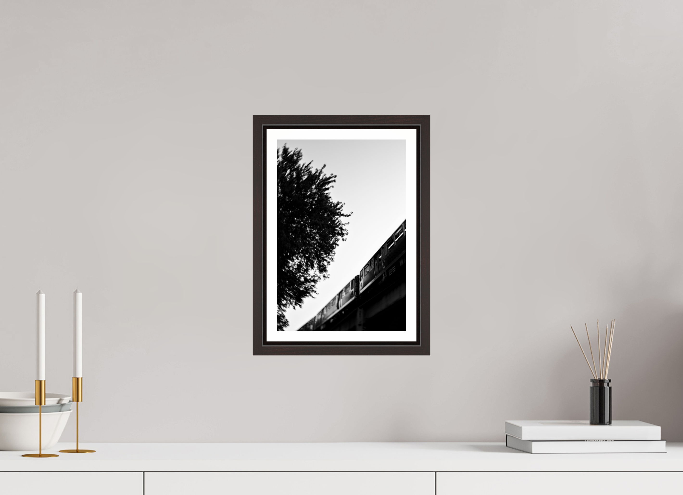 8 x 12″, Floater Frame (Alder Brown) Transit