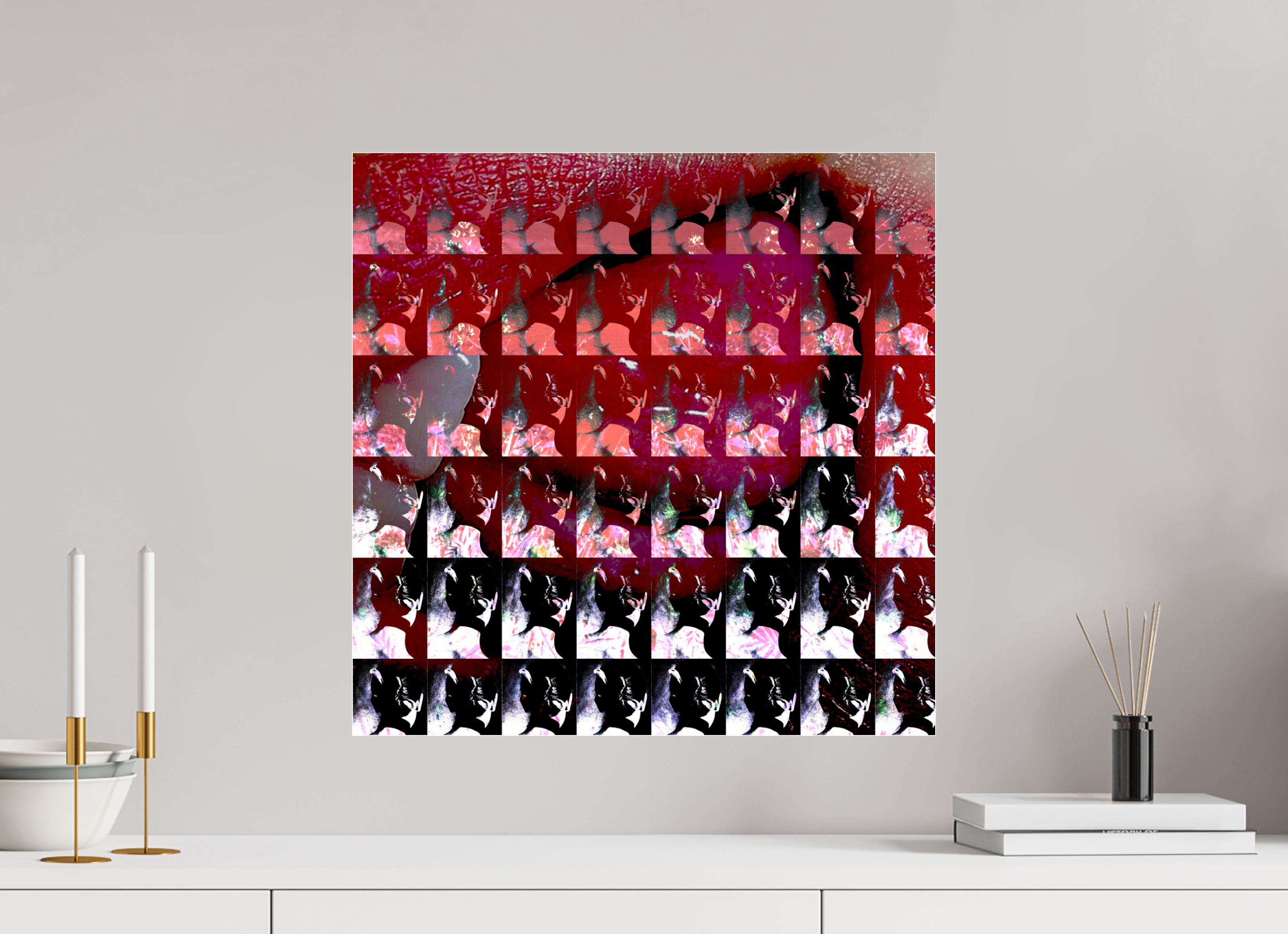 20 x 20″, Photo Print Under Acrylic Glass Lip Service