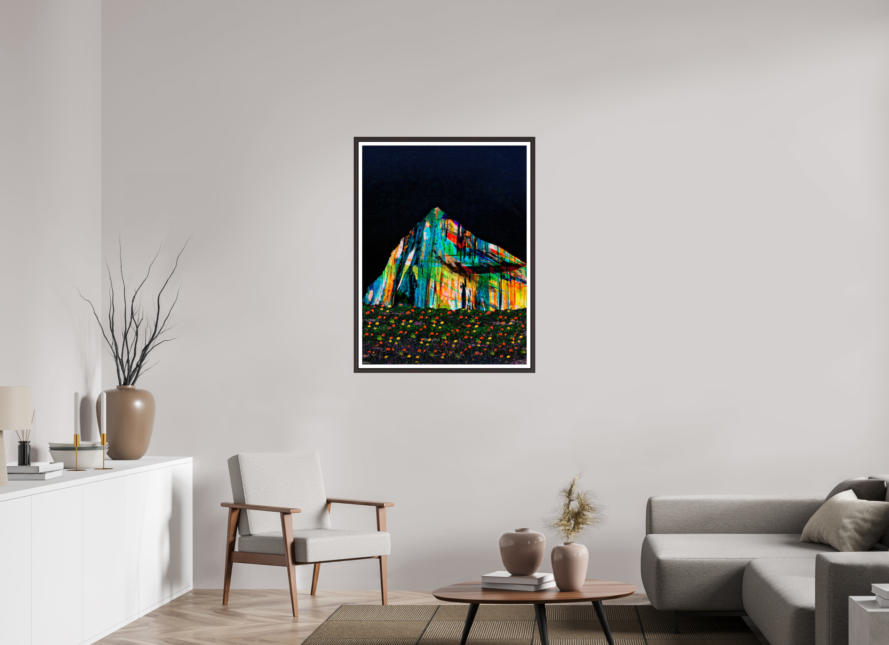 30 x 40″, Floater Frame (Alder Brown) Meadows