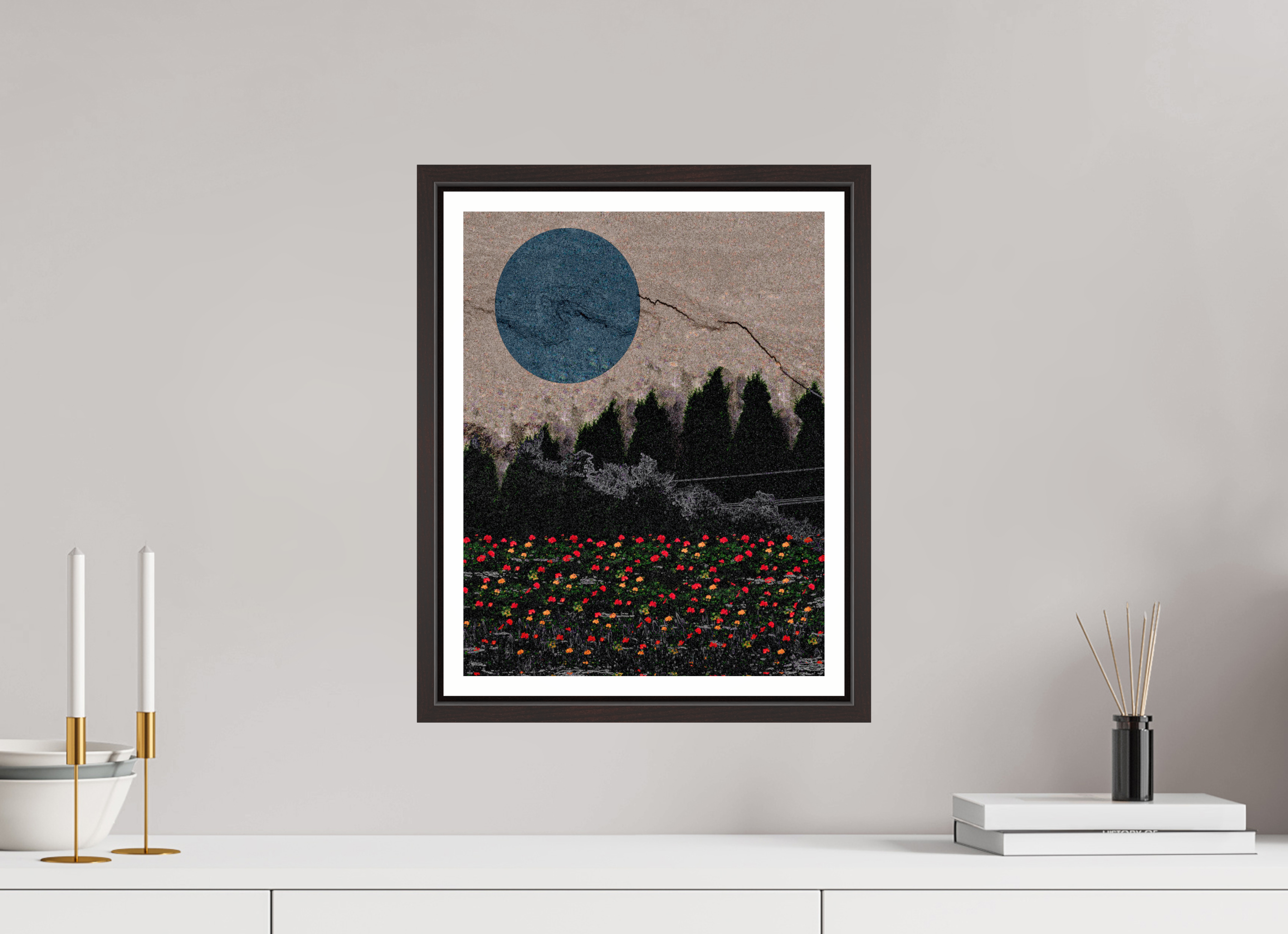 12 x 15.5″, Floater Frame (Alder Brown) garden