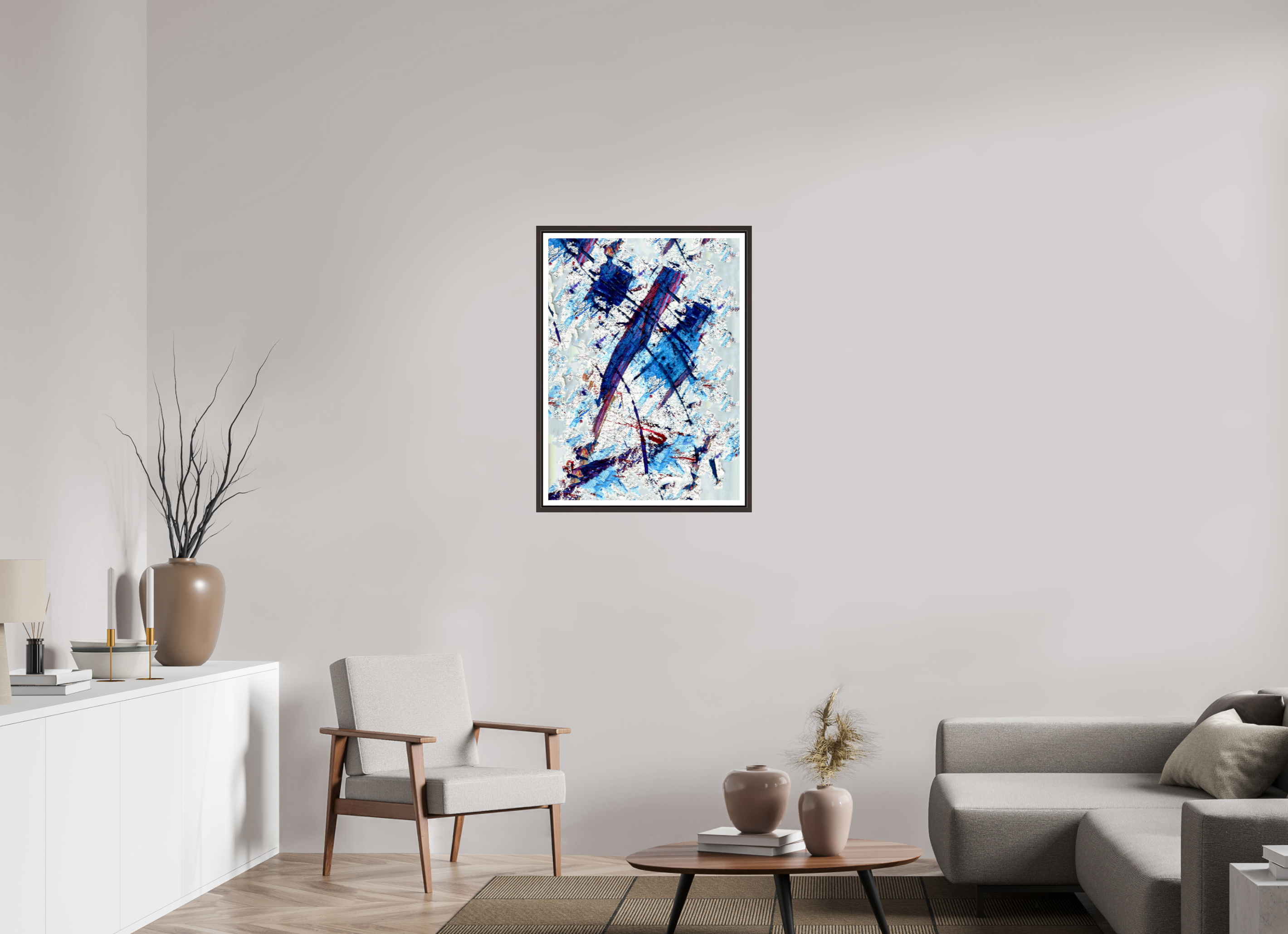 24 x 33″, Floater Frame (Alder Brown) Blue Note