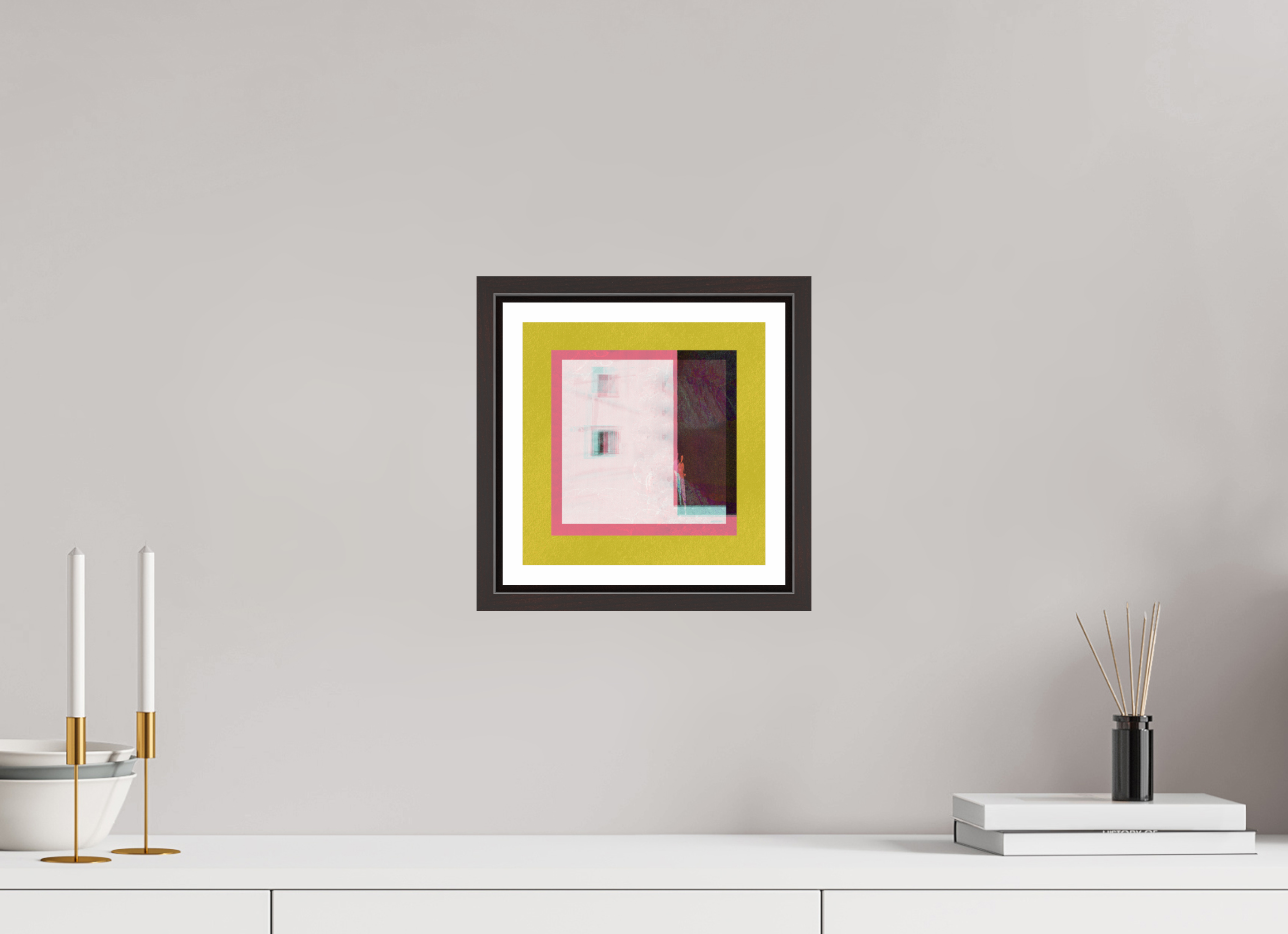 8 x 8″, Floater Frame (Alder Brown) Corner Store
