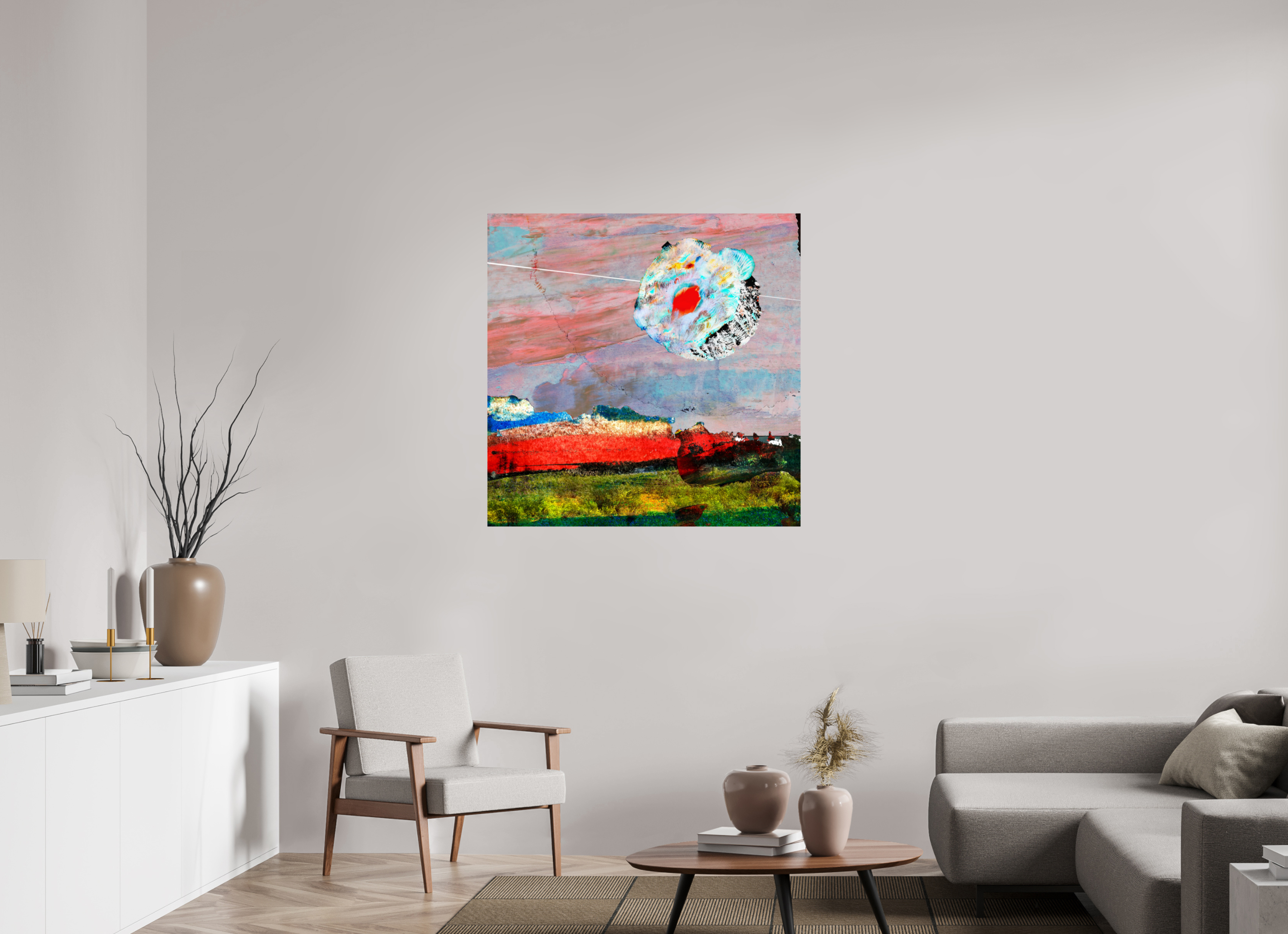 40 x 40″, Fine Art Print Moon Desert