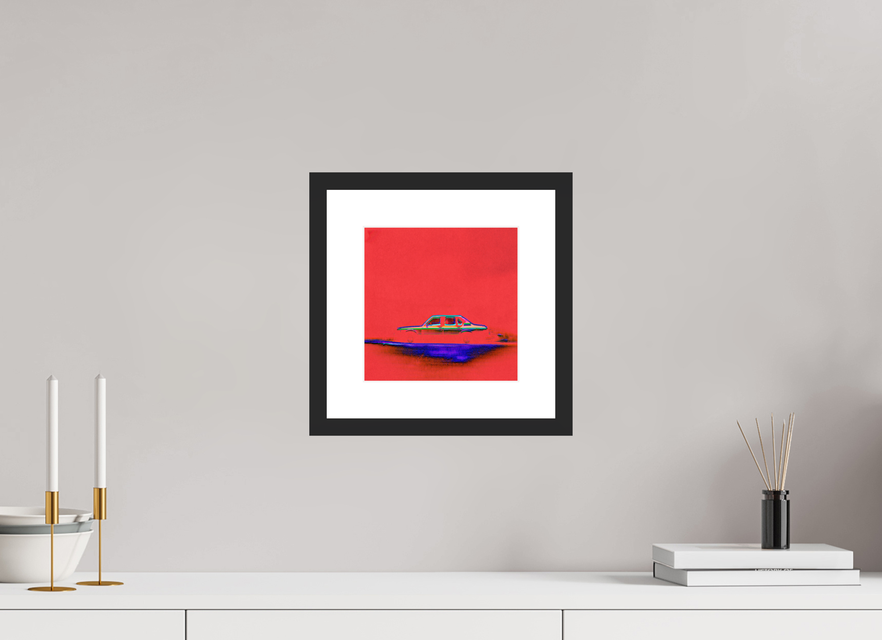 8 x 8″, Fuji Crystal Archive Print Framed (Black) Street Parking