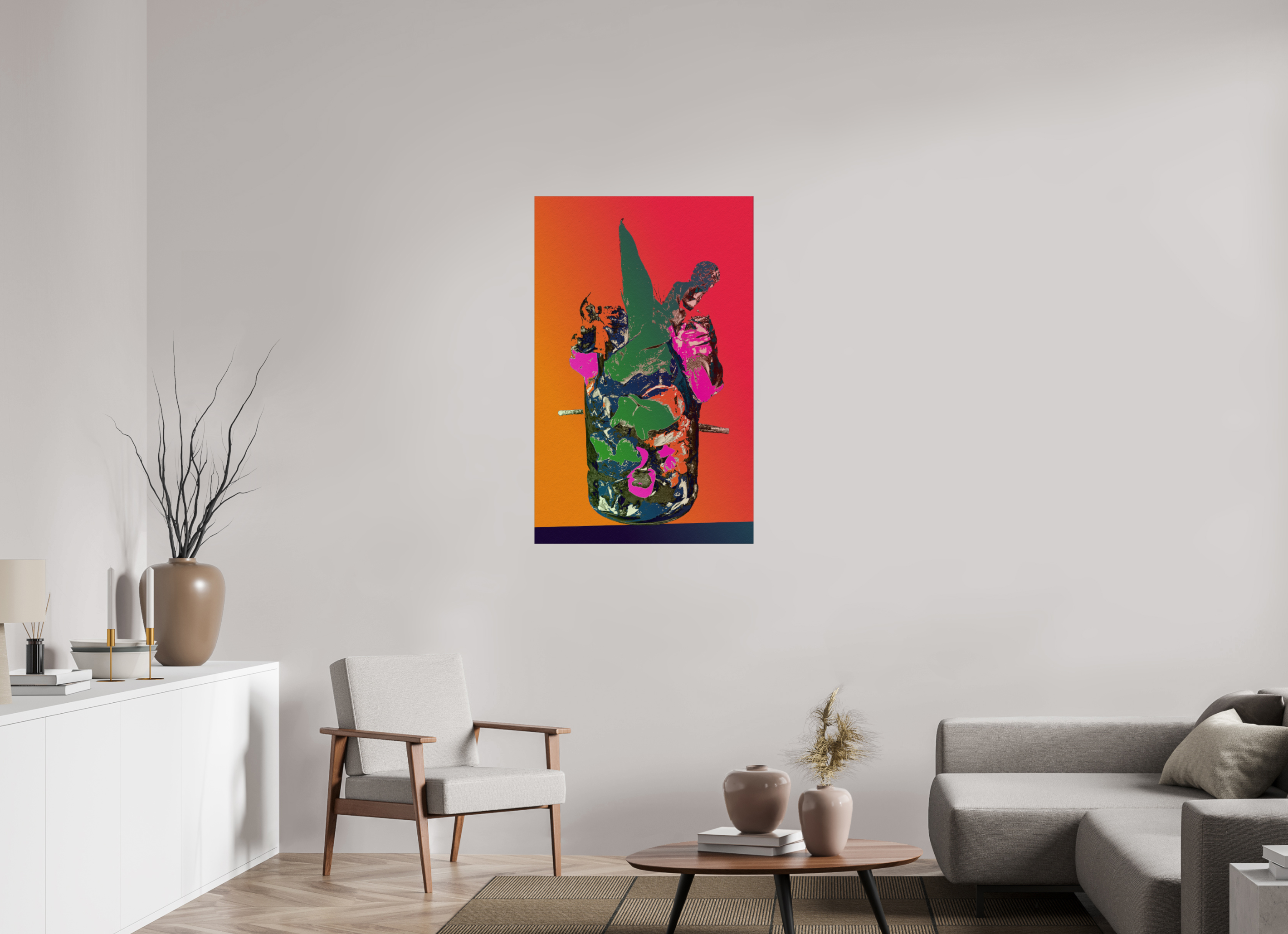 28 x 44.4″, Fine Art Print Pop Vase 2