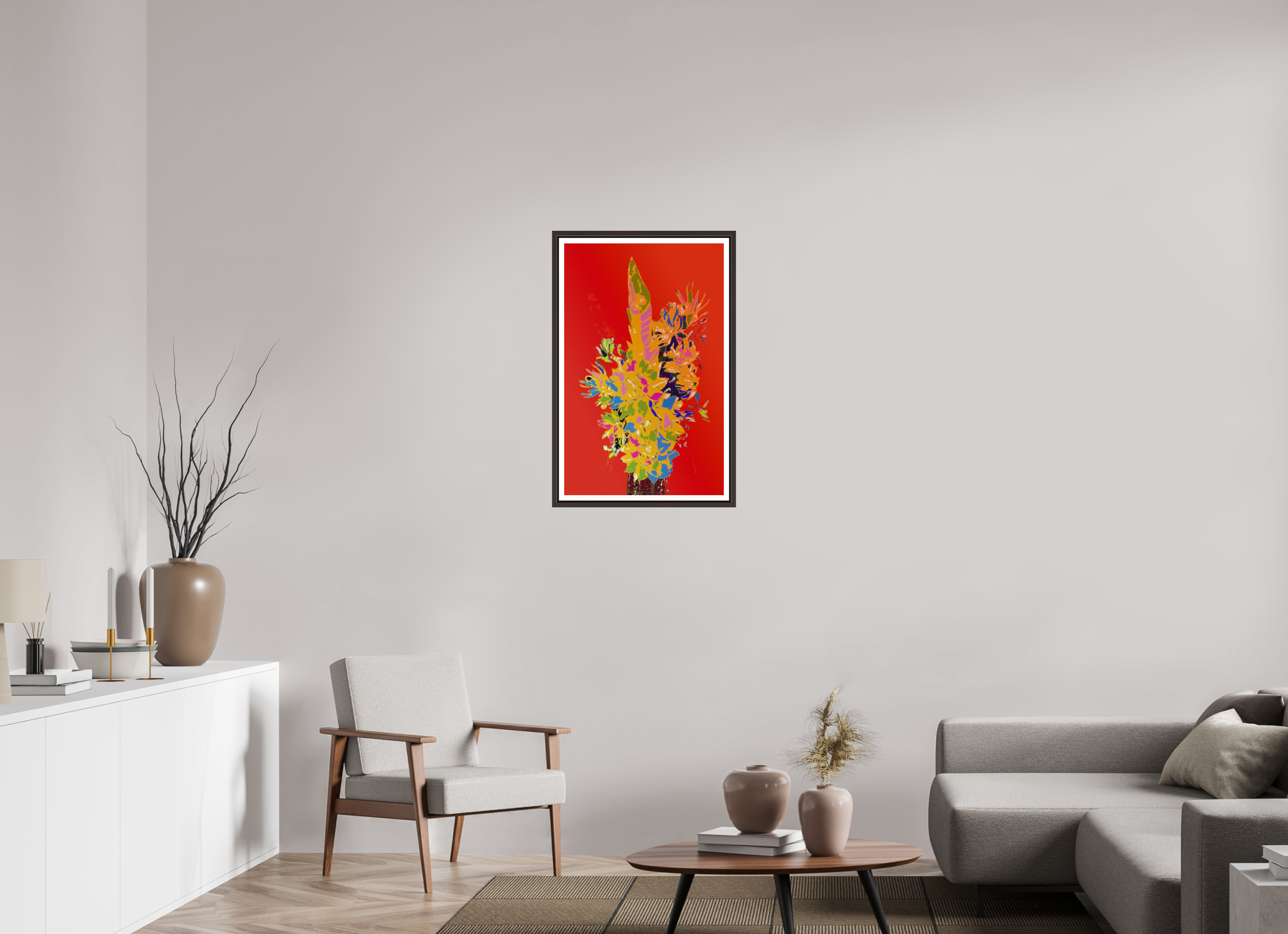 20 x 31.7″, Floater Frame (Alder Brown) Pop Vase 3