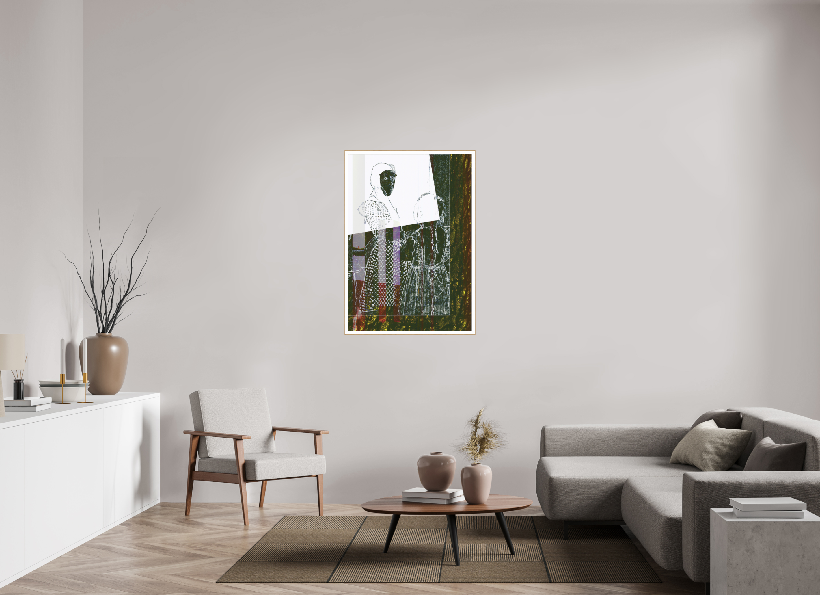 31 x 44.4″, Solid Wood ArtBox (Oak) Motherly