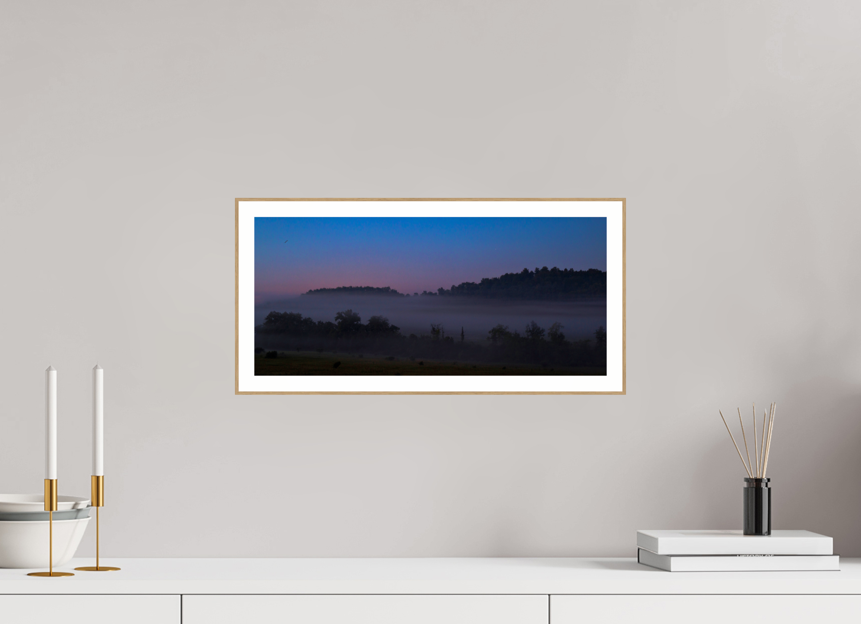 17.7 x 8″, Solid Wood ArtBox (Oak) fog