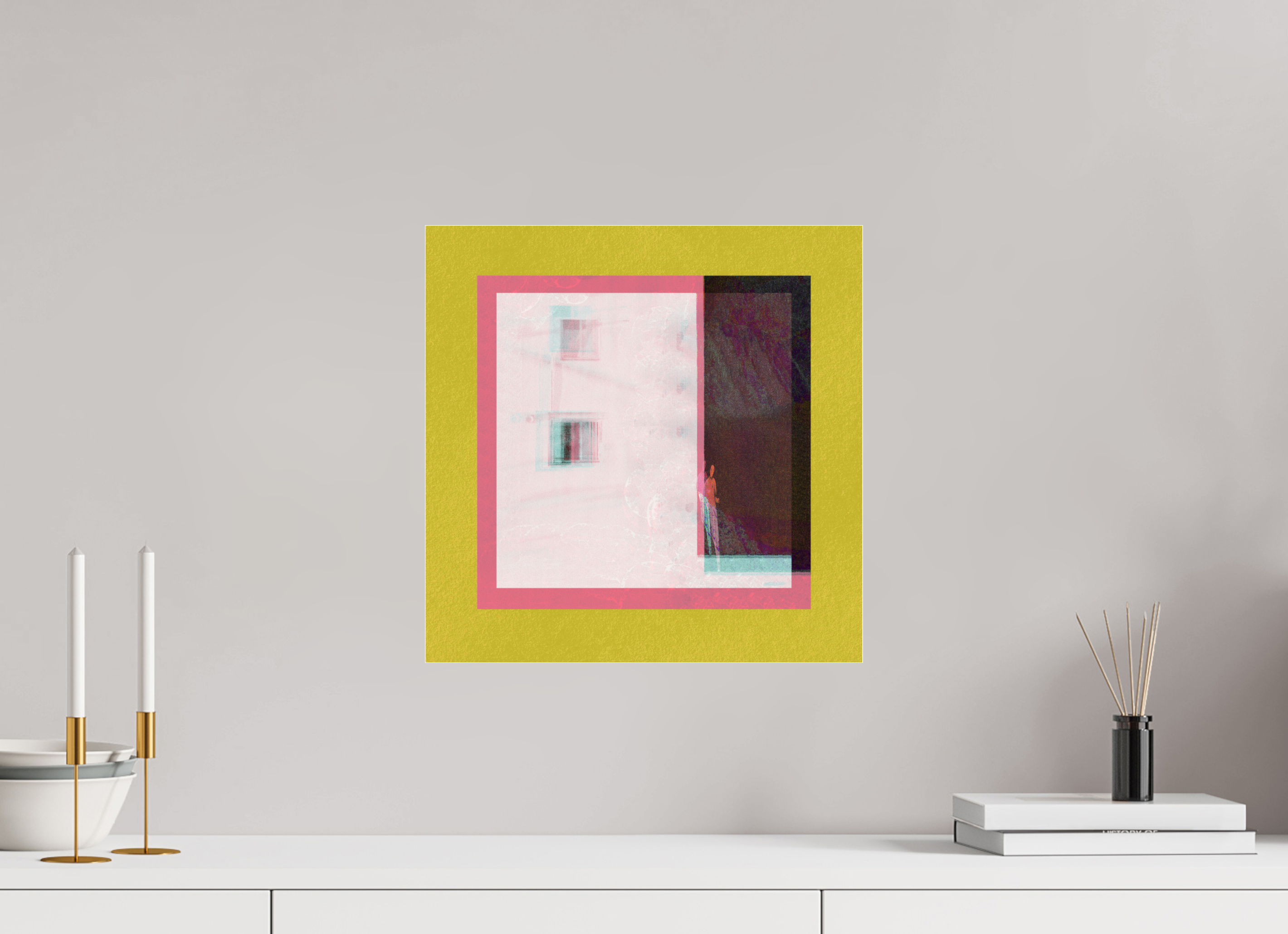 15 x 15″, Photo Print Under Acrylic Glass Corner Store