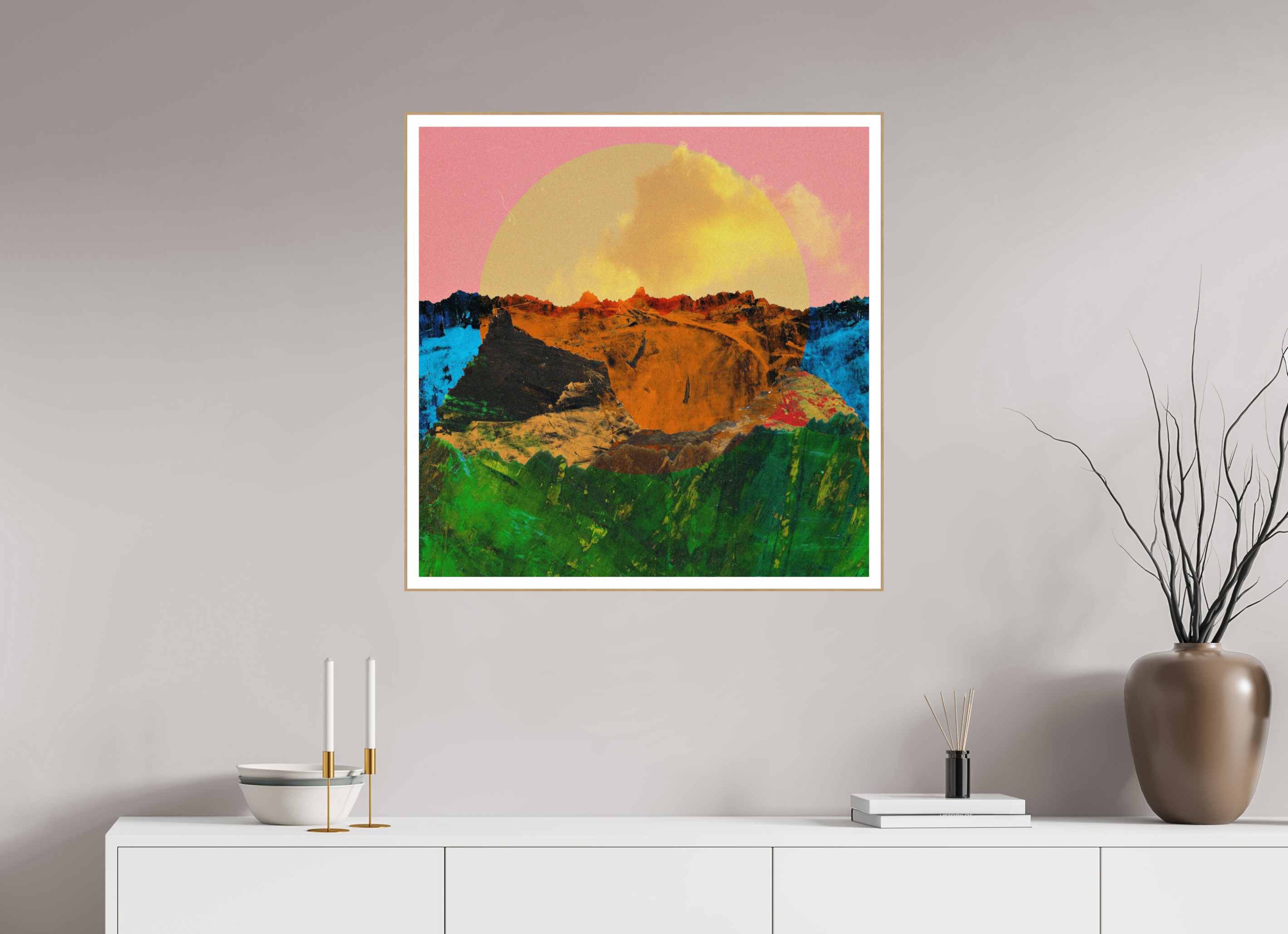 30 x 30″, Solid Wood ArtBox (Oak) Canyons