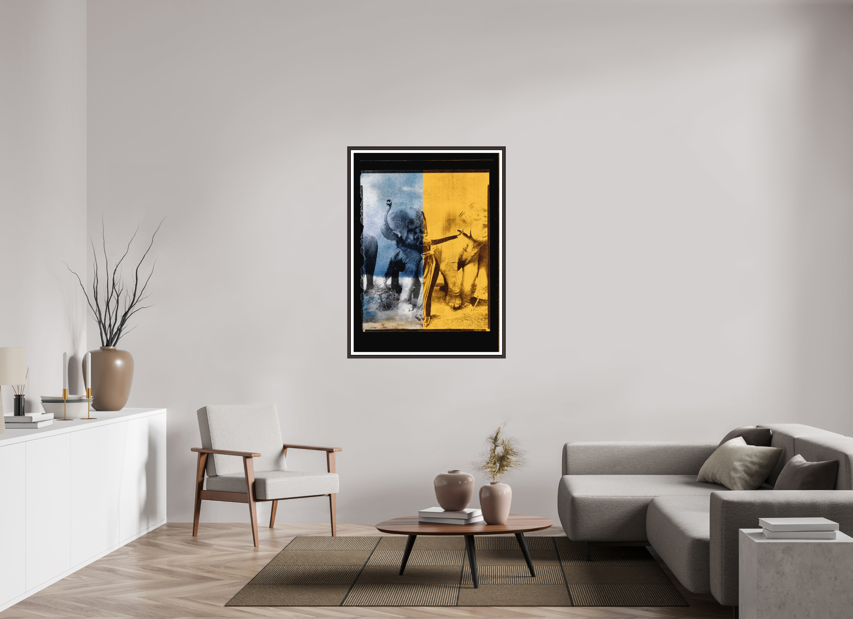 35 x 47.9″, Floater Frame (Alder Brown) Tusko