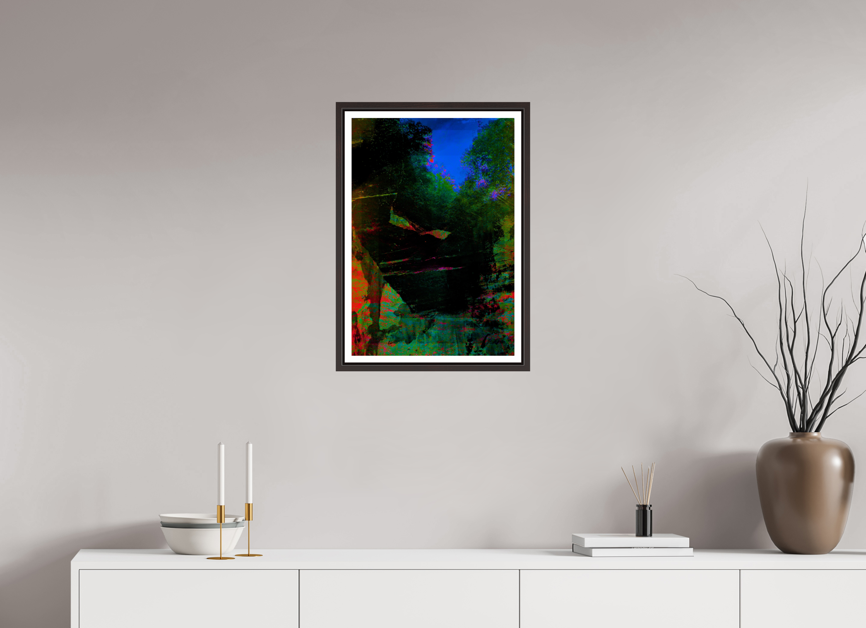 16 x 23.4″, Floater Frame (Alder Brown) greens