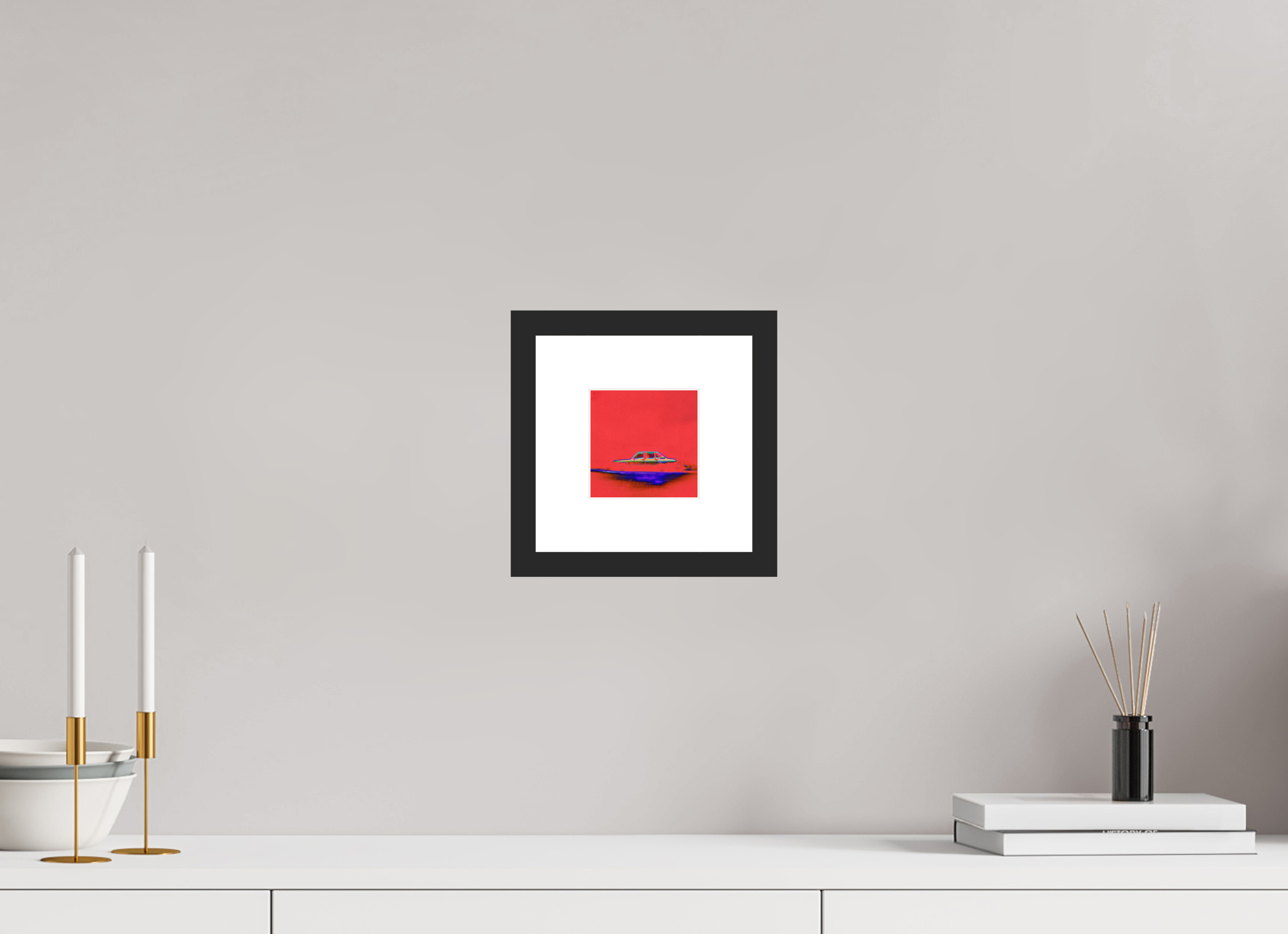 4 x 4″, Fuji Crystal Archive Print Framed (Black) Street Parking