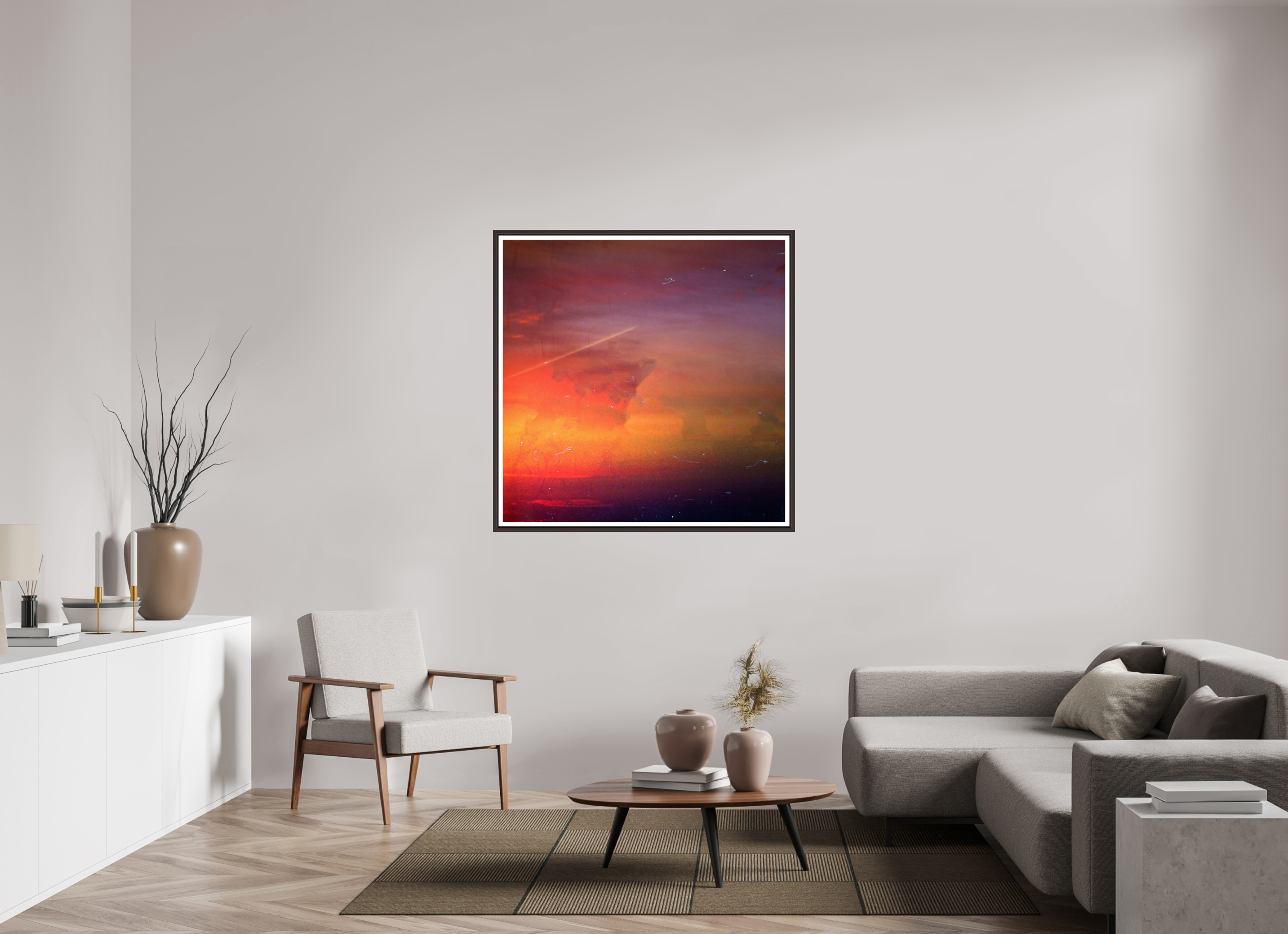 45 x 45″, Floater Frame (Alder Brown) sugar