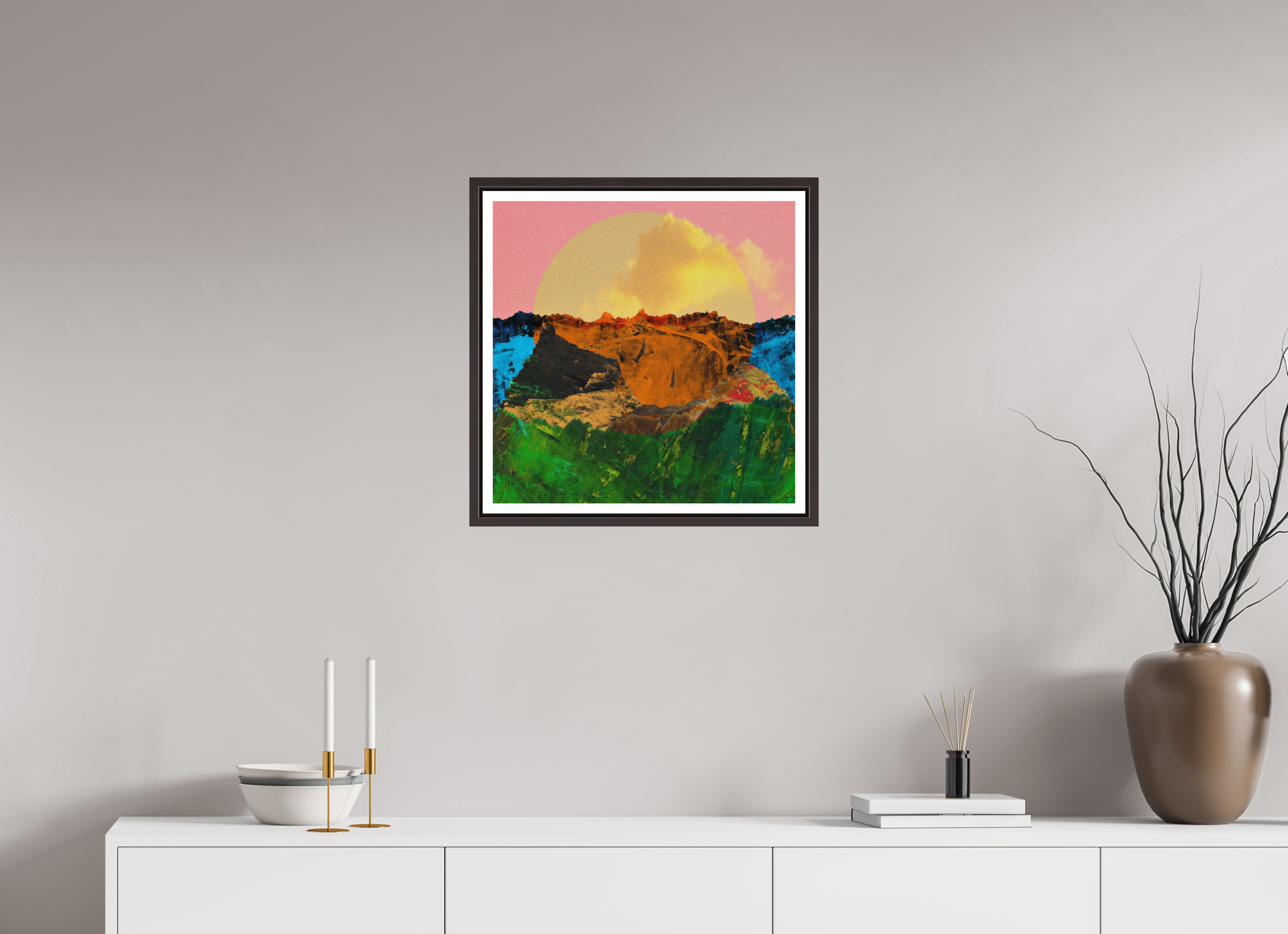 20 x 20″, Floater Frame (Alder Brown) Canyons