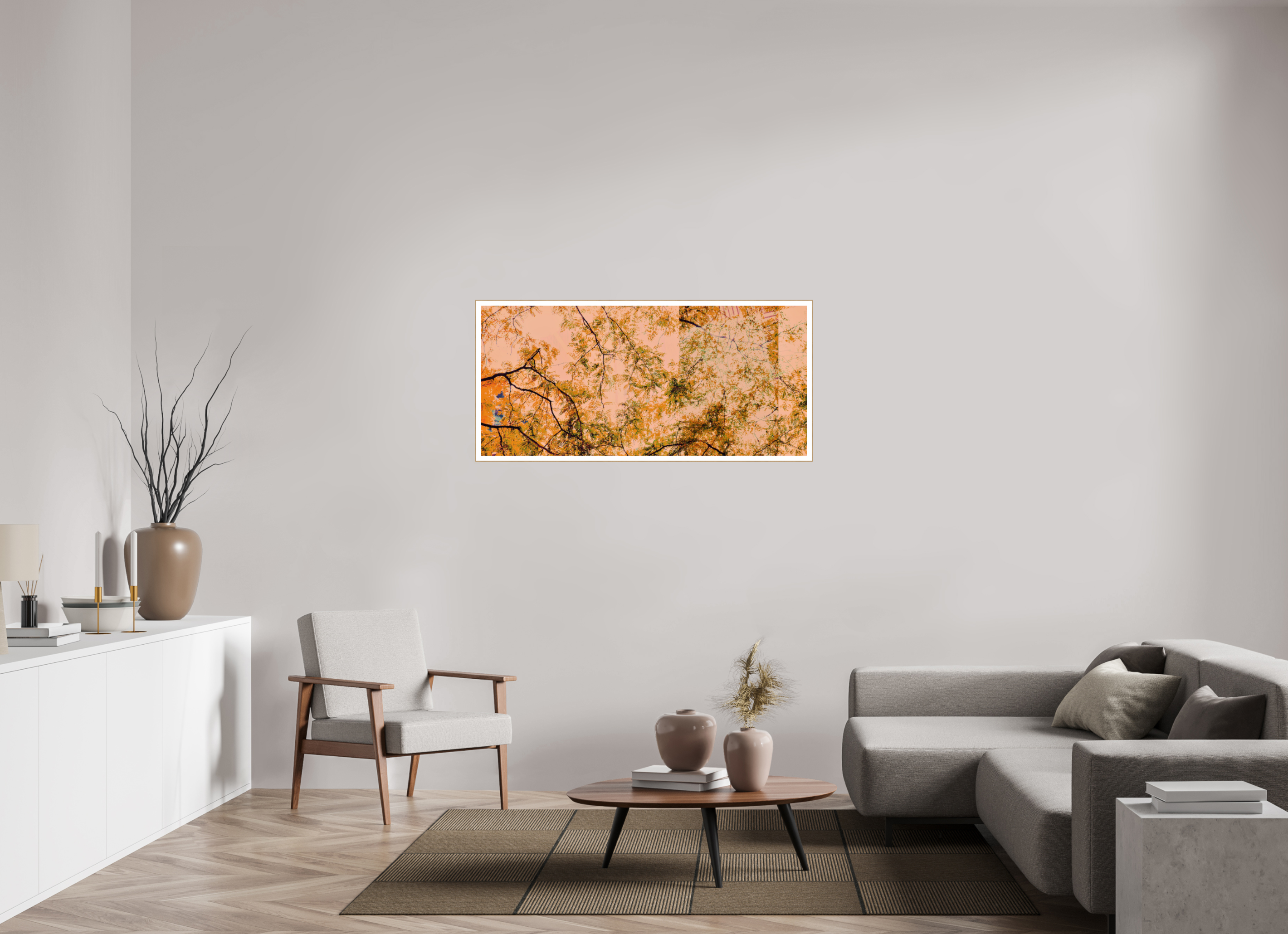 52.2 x 24″, Solid Wood ArtBox (Oak) Cherry Trees