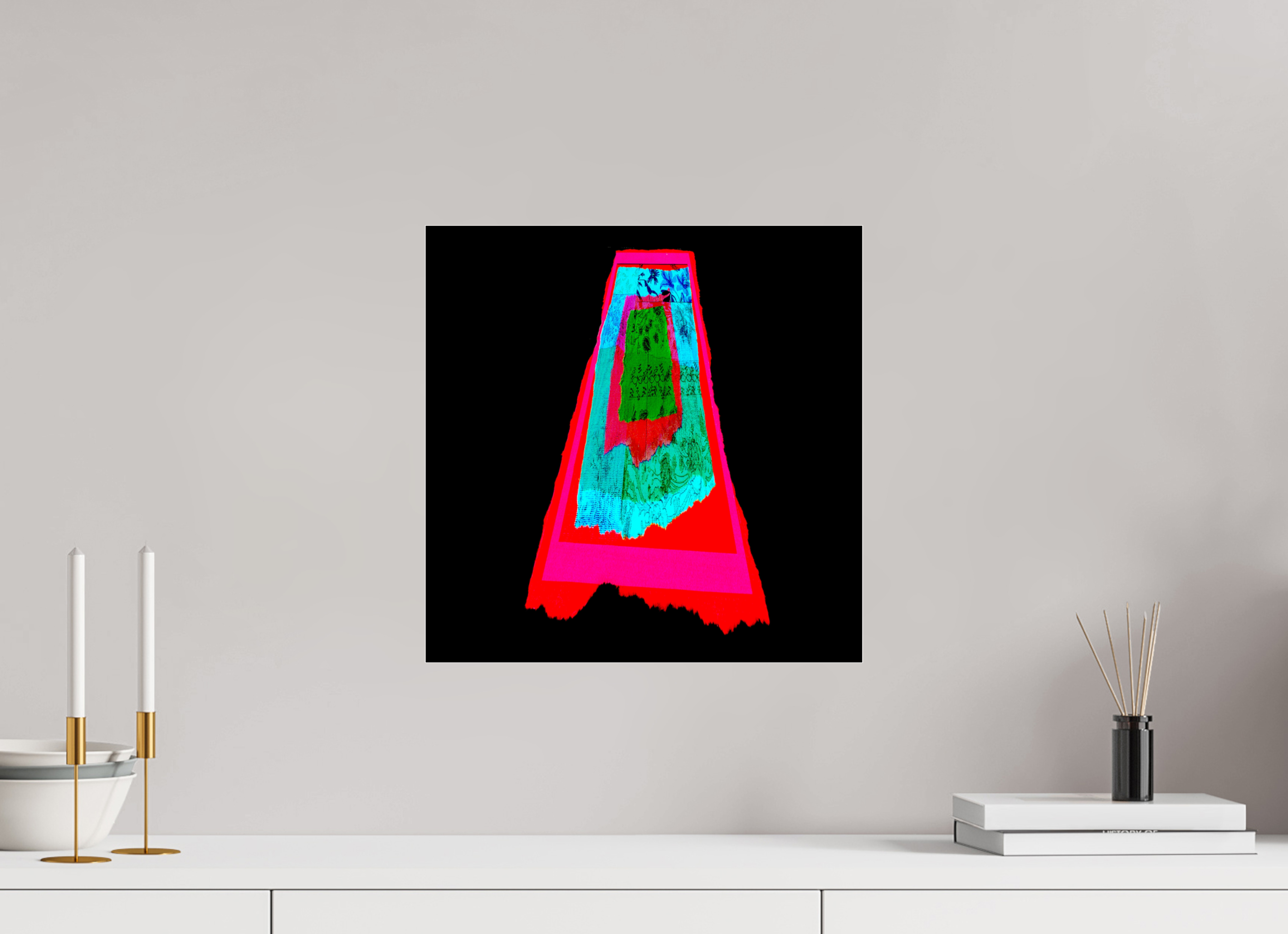 15 x 15″, Photo Print Under Acrylic Glass Drip 001