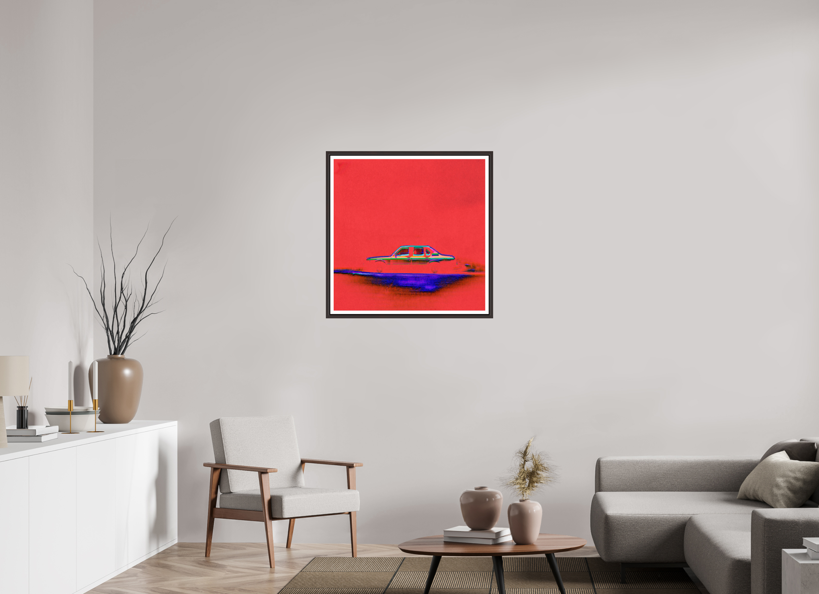 30 x 30″, Floater Frame (Alder Brown) Street Parking