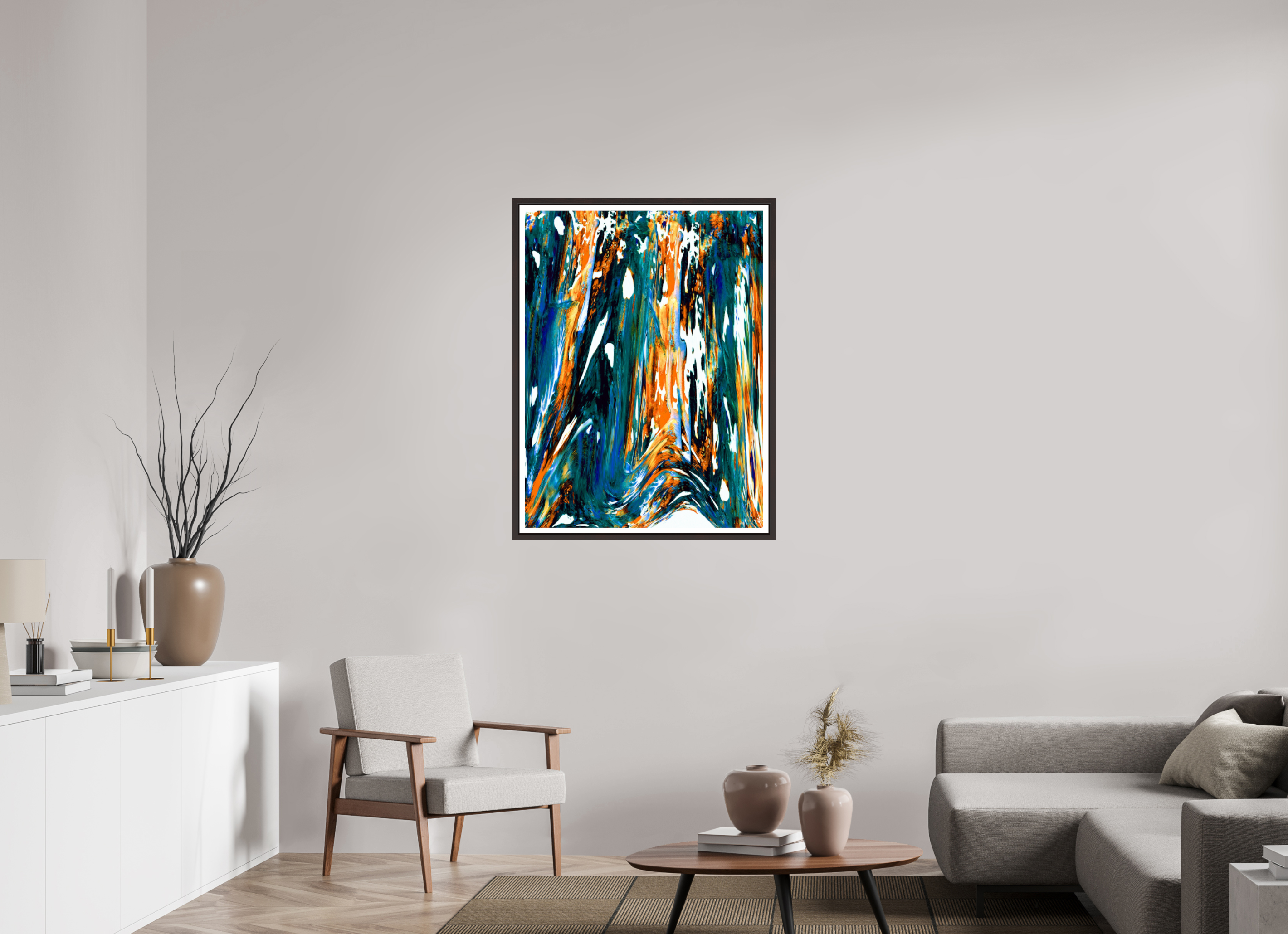 30 x 40″, Floater Frame (Alder Brown) Ponds