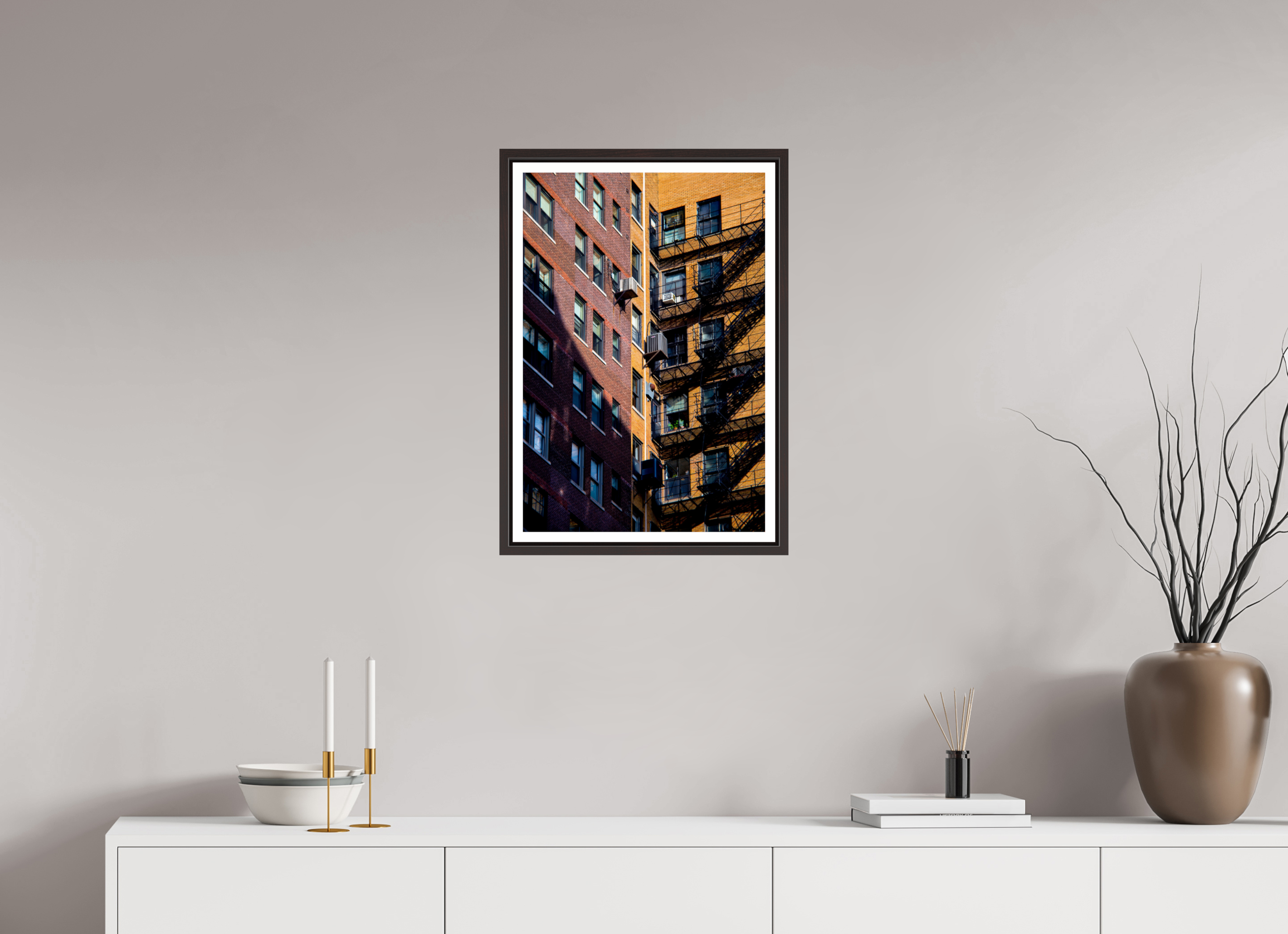 16 x 23.8″, Floater Frame (Alder Brown) City Escape