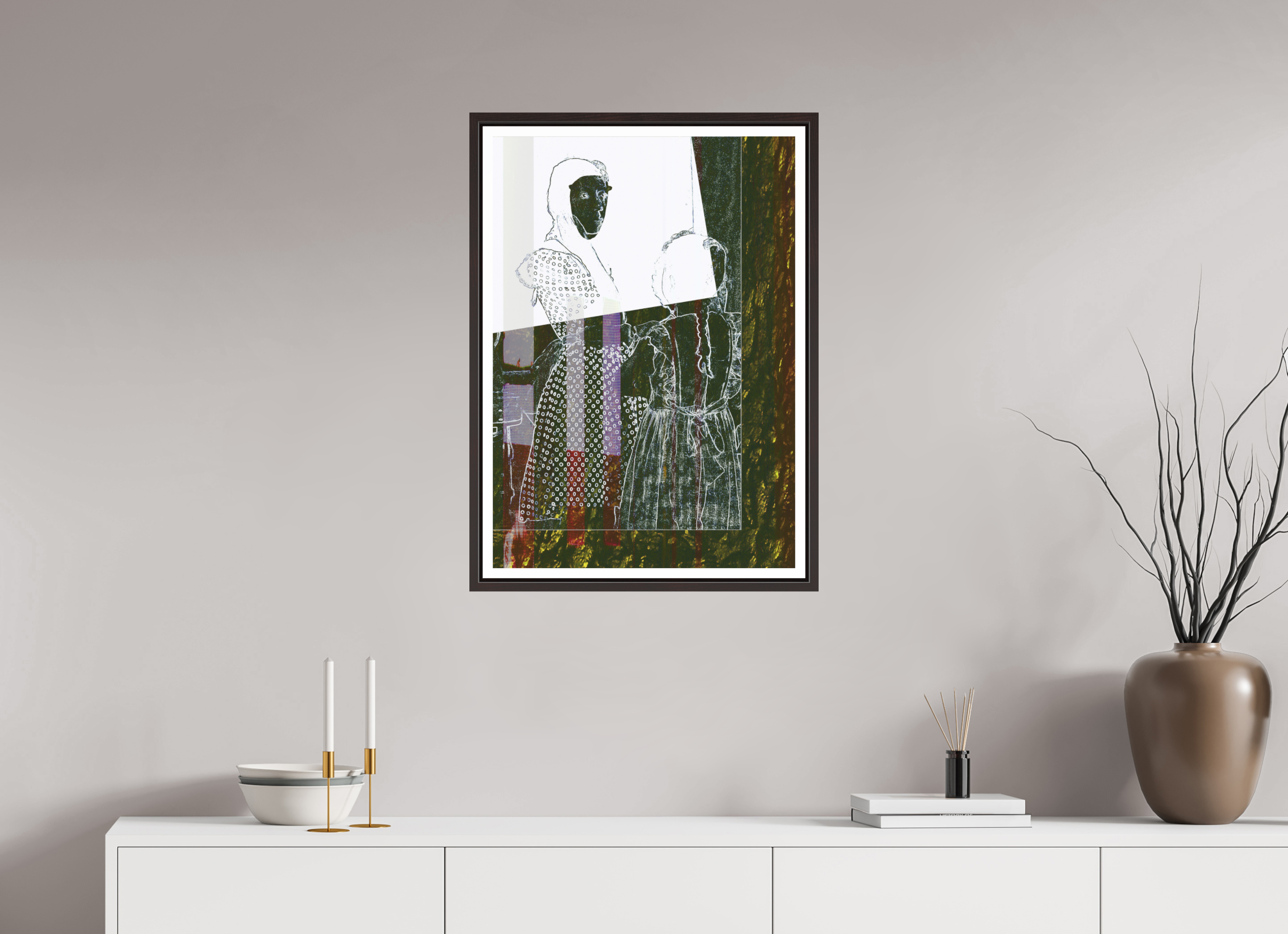 20 x 28.7″, Floater Frame (Alder Brown) Her View