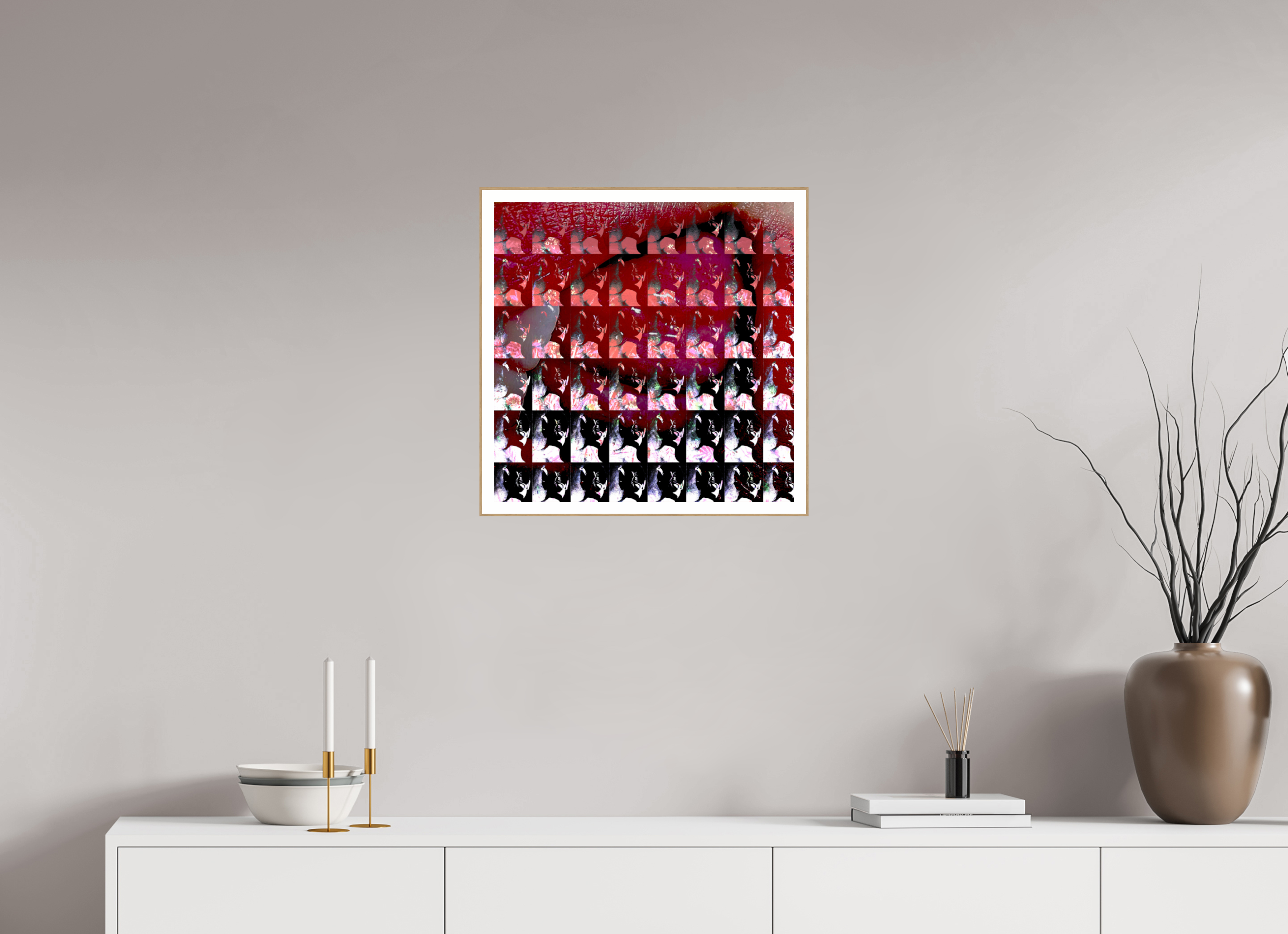 20 x 20″, Solid Wood ArtBox (Oak) Lip Service
