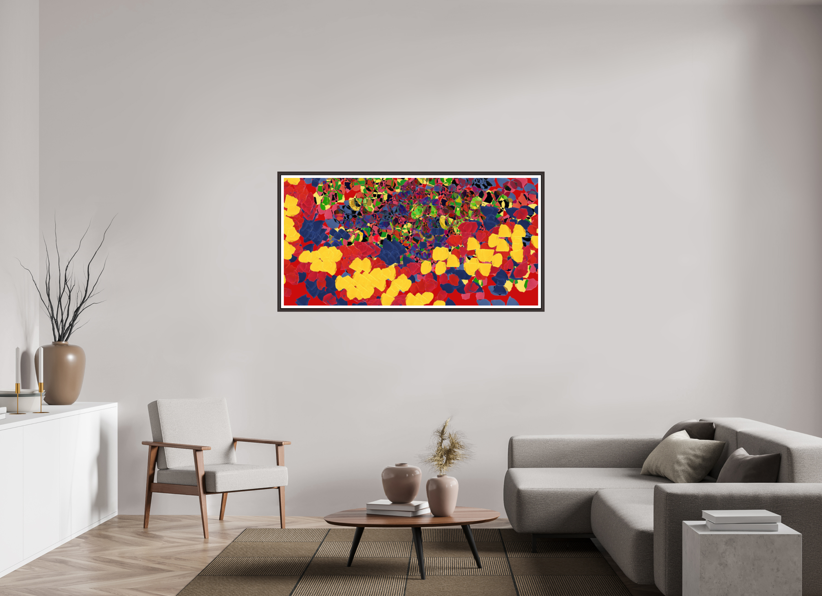 62 x 31″, Floater Frame (Alder Brown) layer