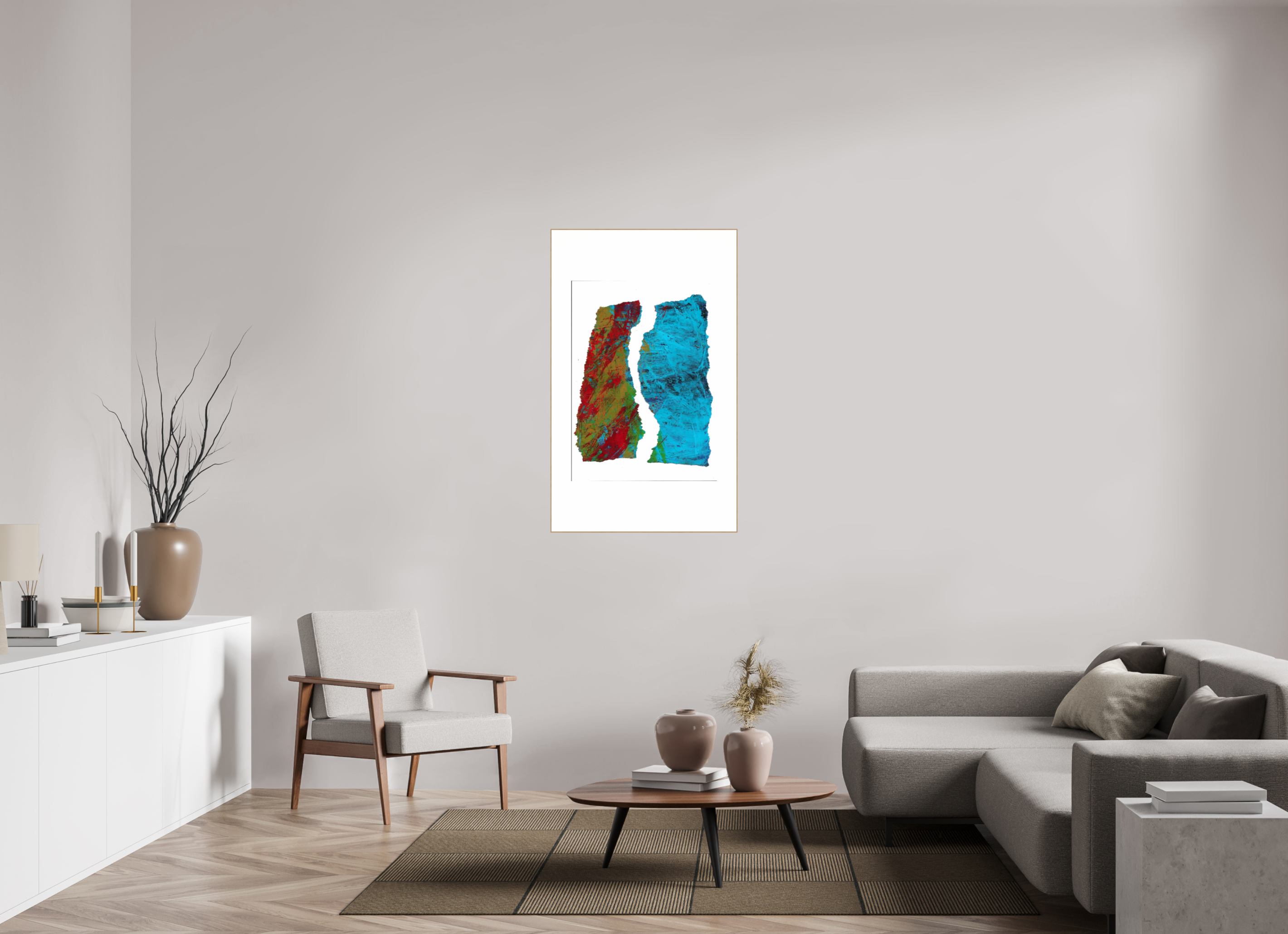 28 x 46.7″, Solid Wood ArtBox (Oak) Earth & Water