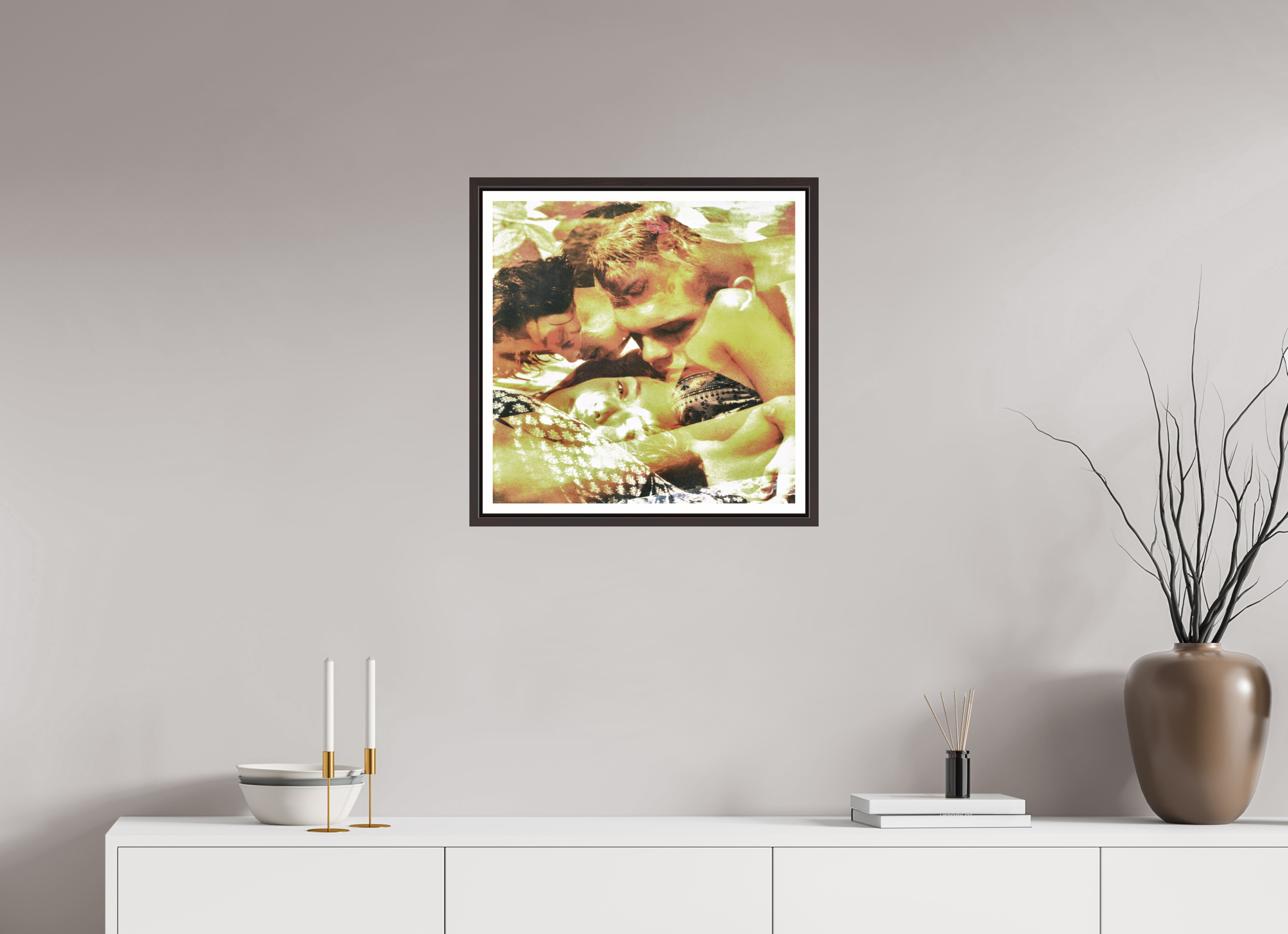 20 x 20″, Floater Frame (Alder Brown) fitch