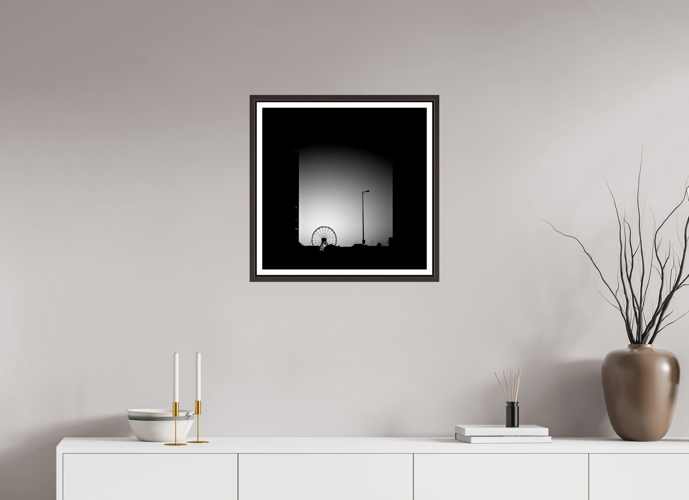 20.4 x 20″, Floater Frame (Alder Brown) Navy Pier