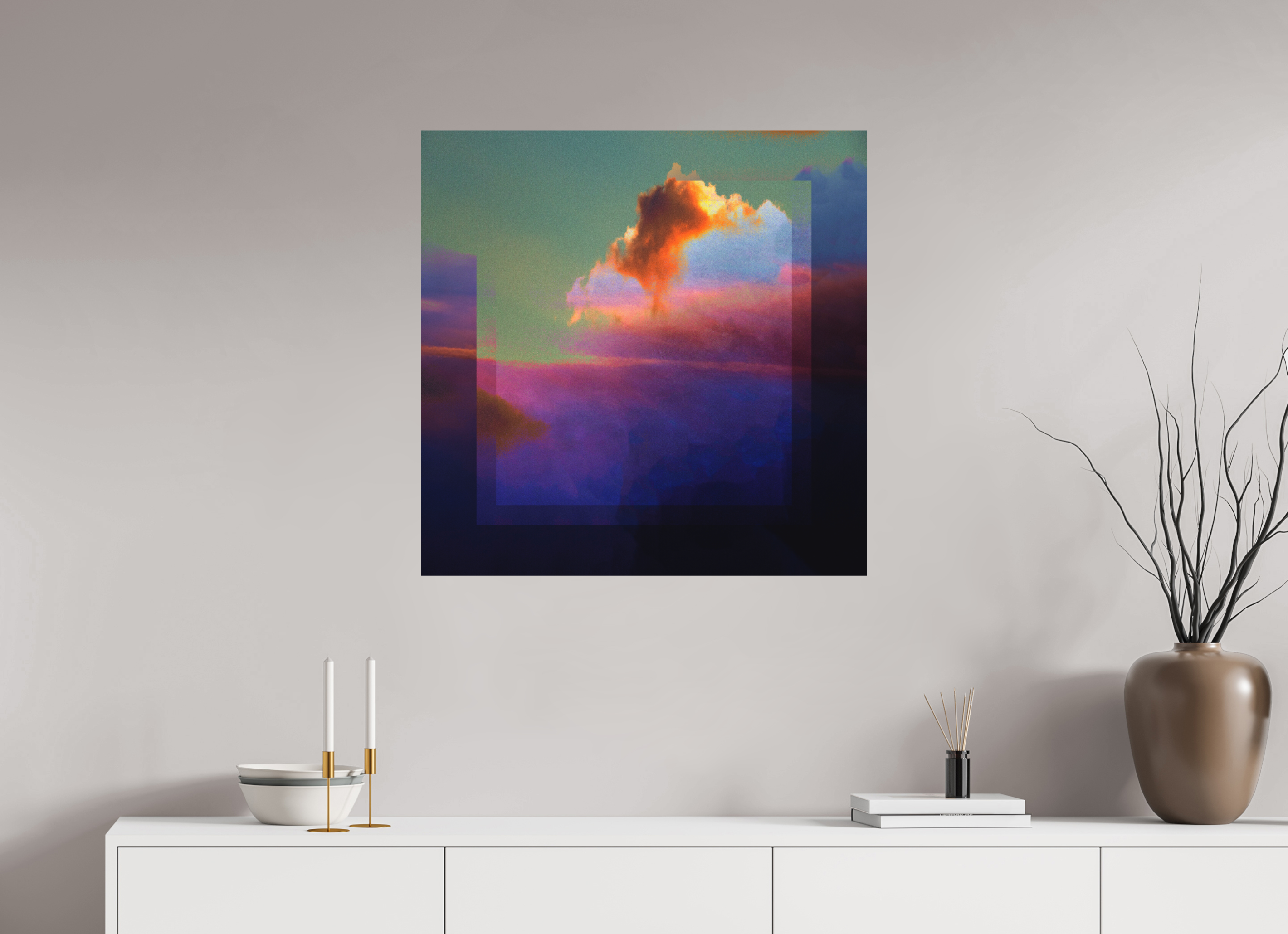 30 x 30″, Direct Print on Forex Lofi Clouds