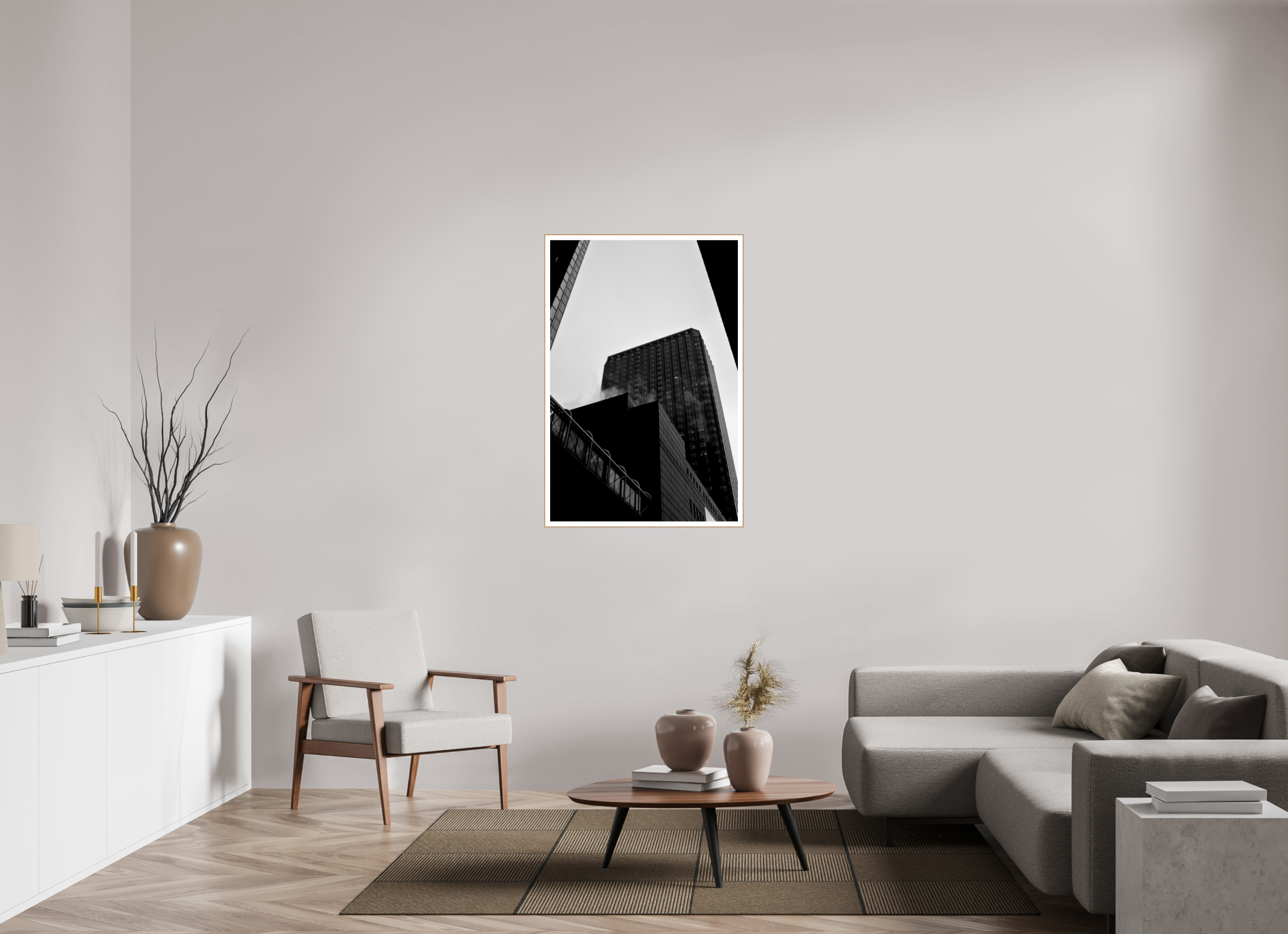 30 x 45″, Solid Wood ArtBox (Oak) Financial District