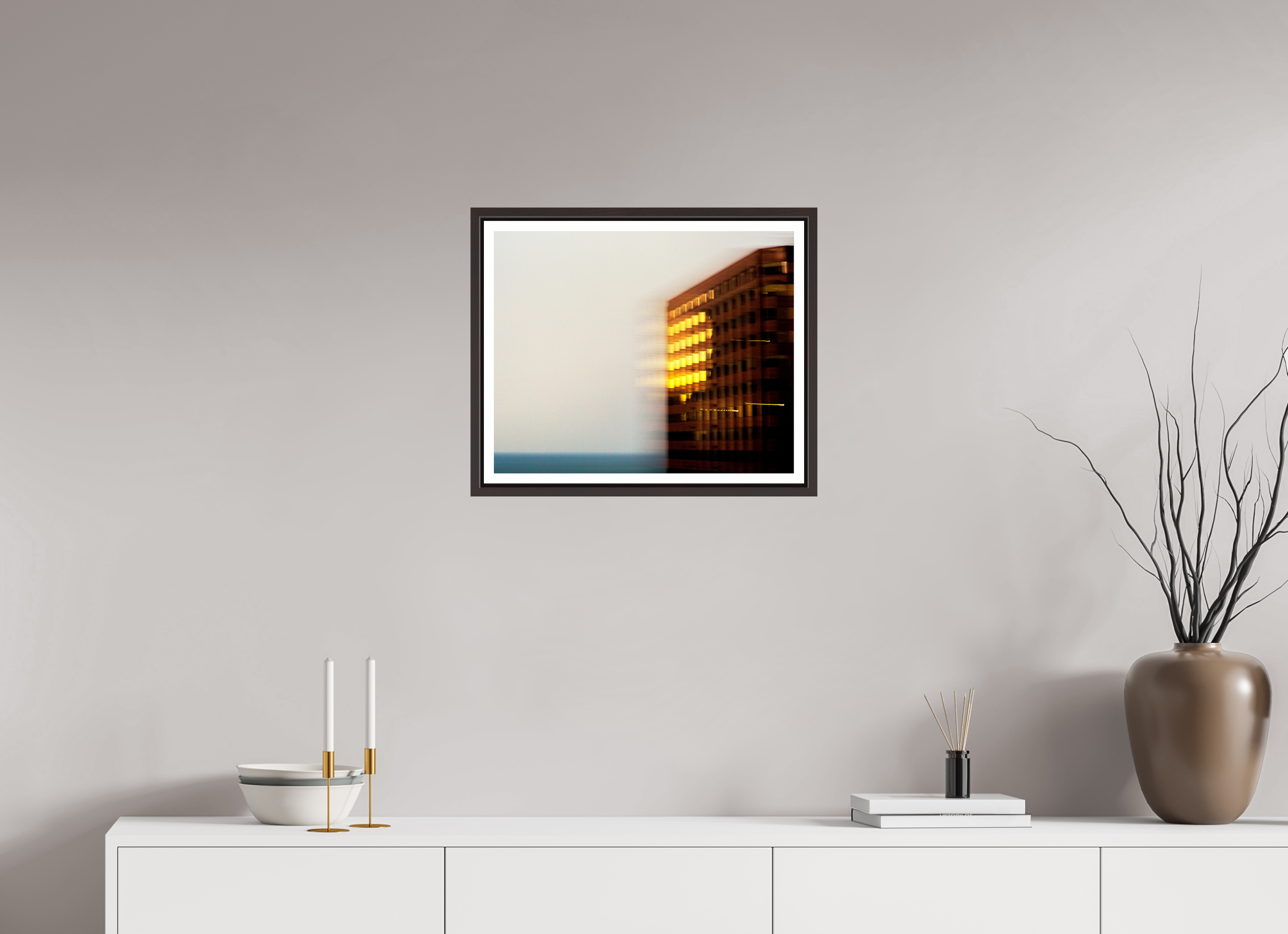 19.8 x 16″, Floater Frame (Alder Brown) Time Flies