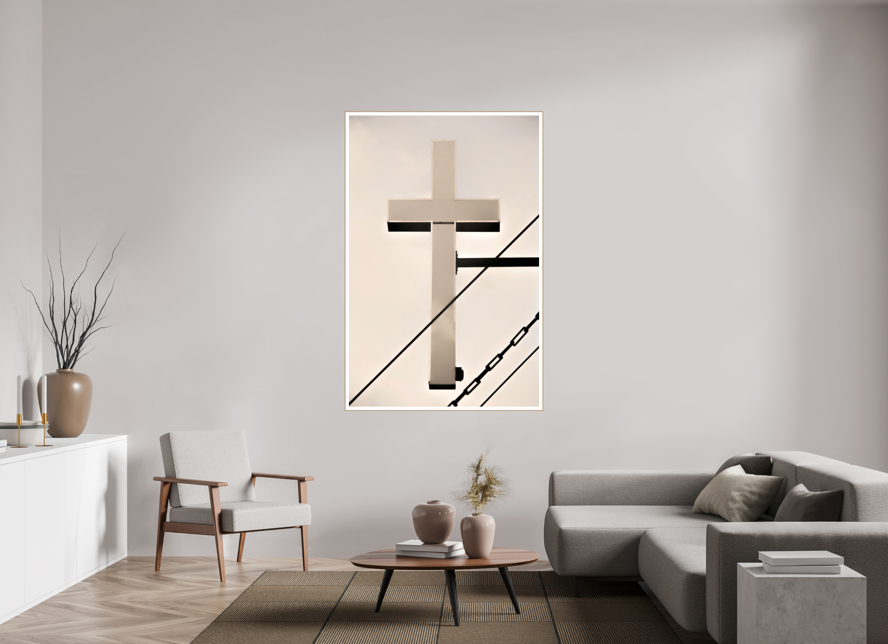 43 x 65.8″, Solid Wood ArtBox (Oak) Catholic School