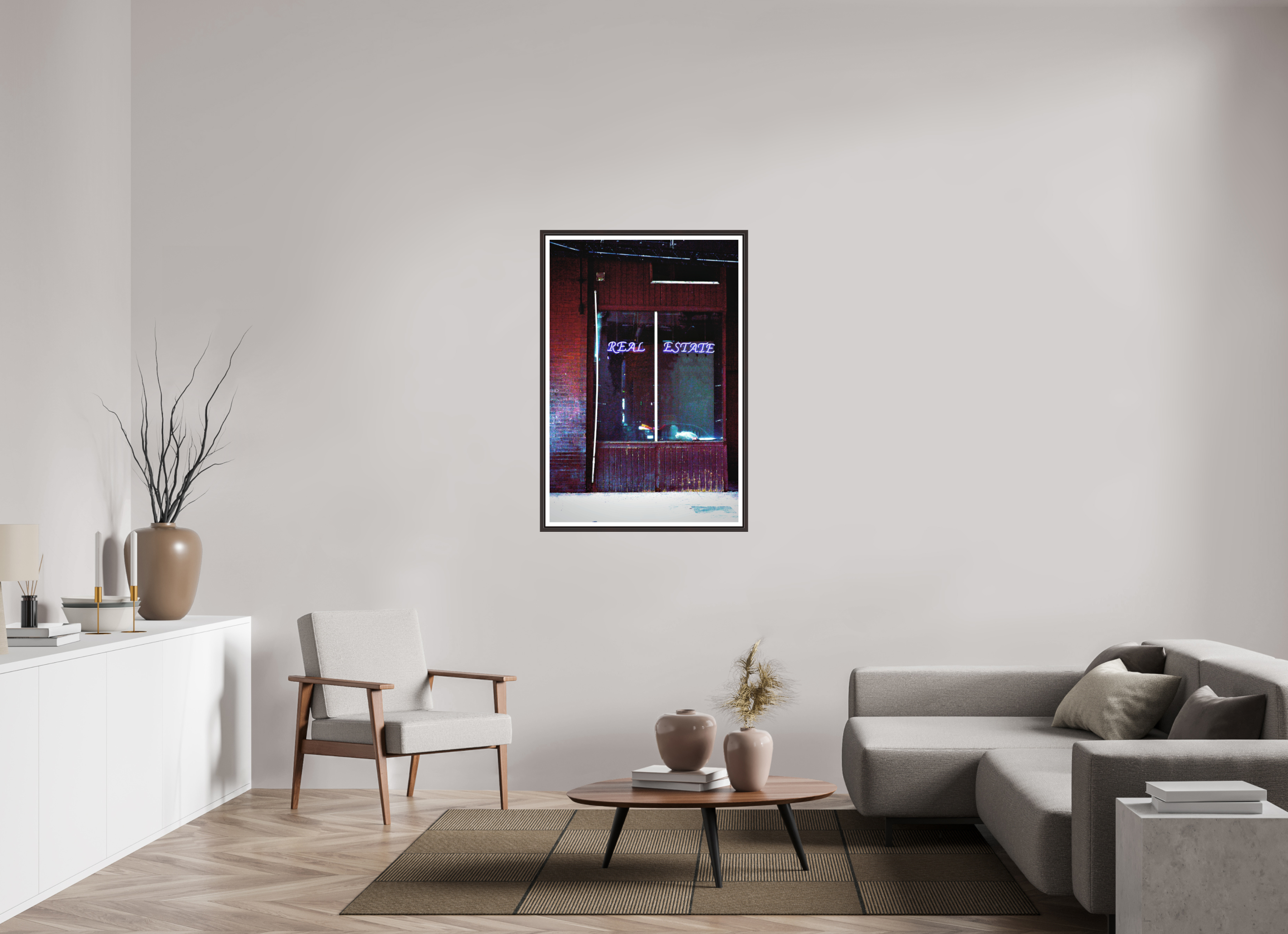 30 x 45″, Floater Frame (Alder Brown) Real Estate