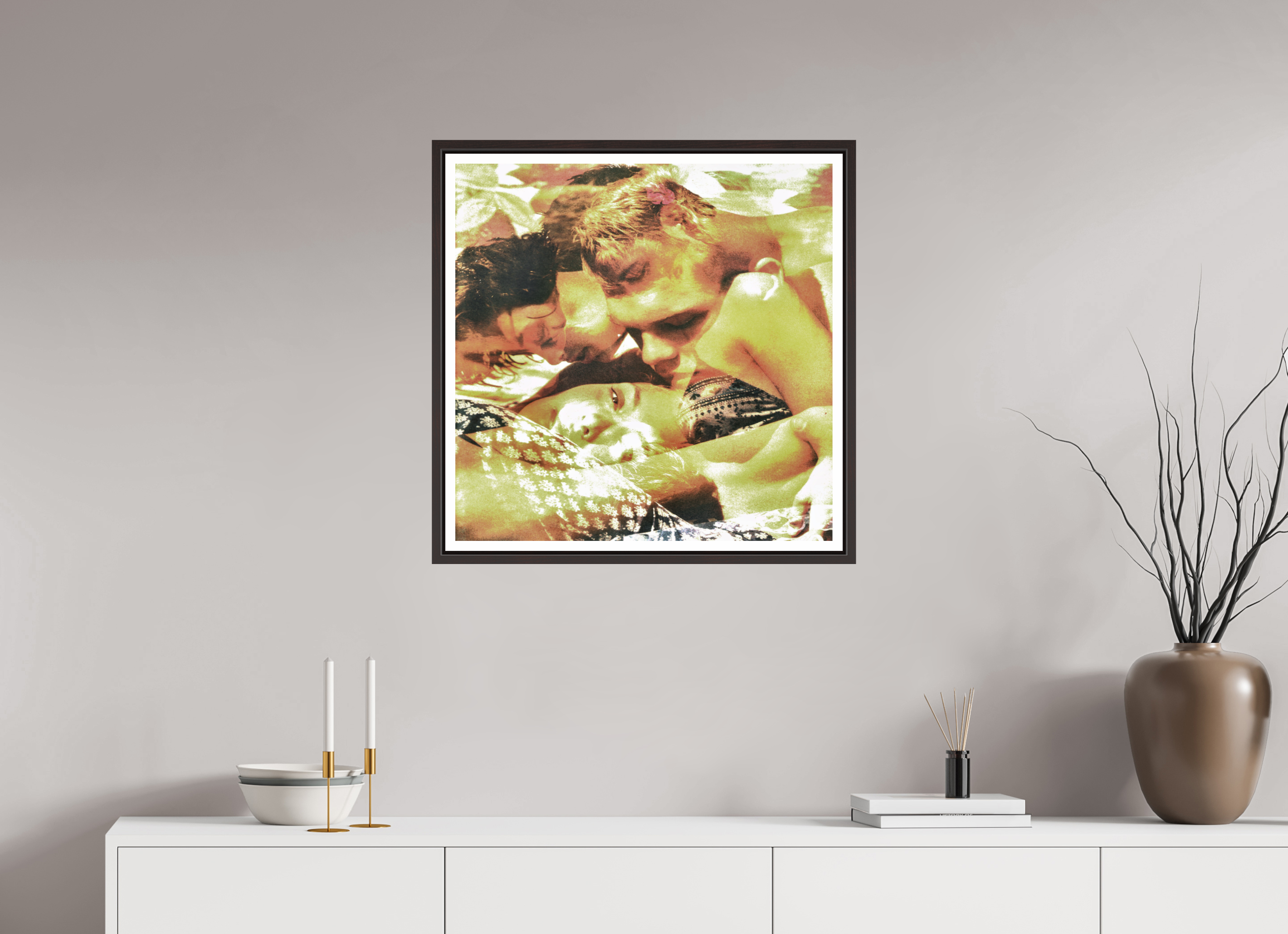 25 x 25″, Floater Frame (Alder Brown) fitch