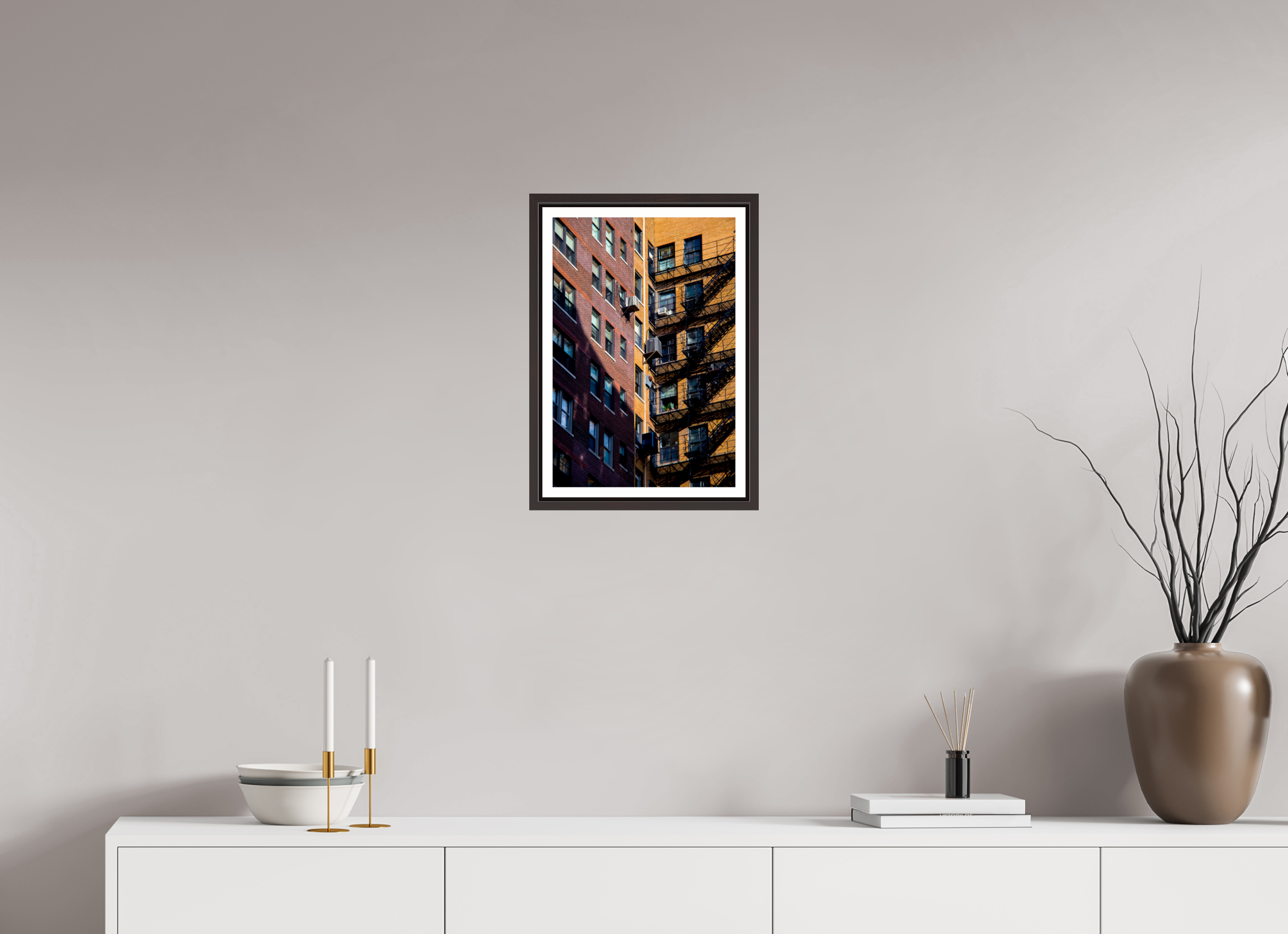 12 x 17.8″, Floater Frame (Alder Brown) City Escape