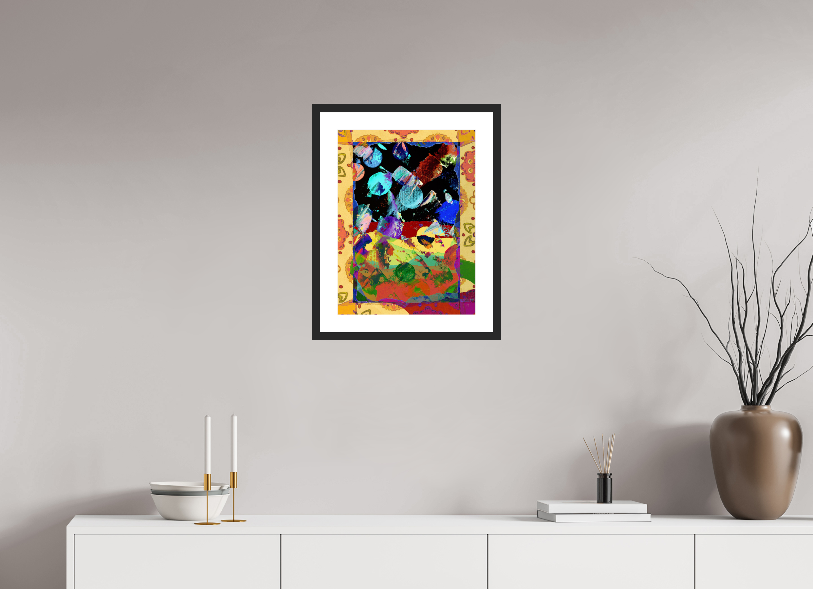 15 x 20″, Framed #1 space paper