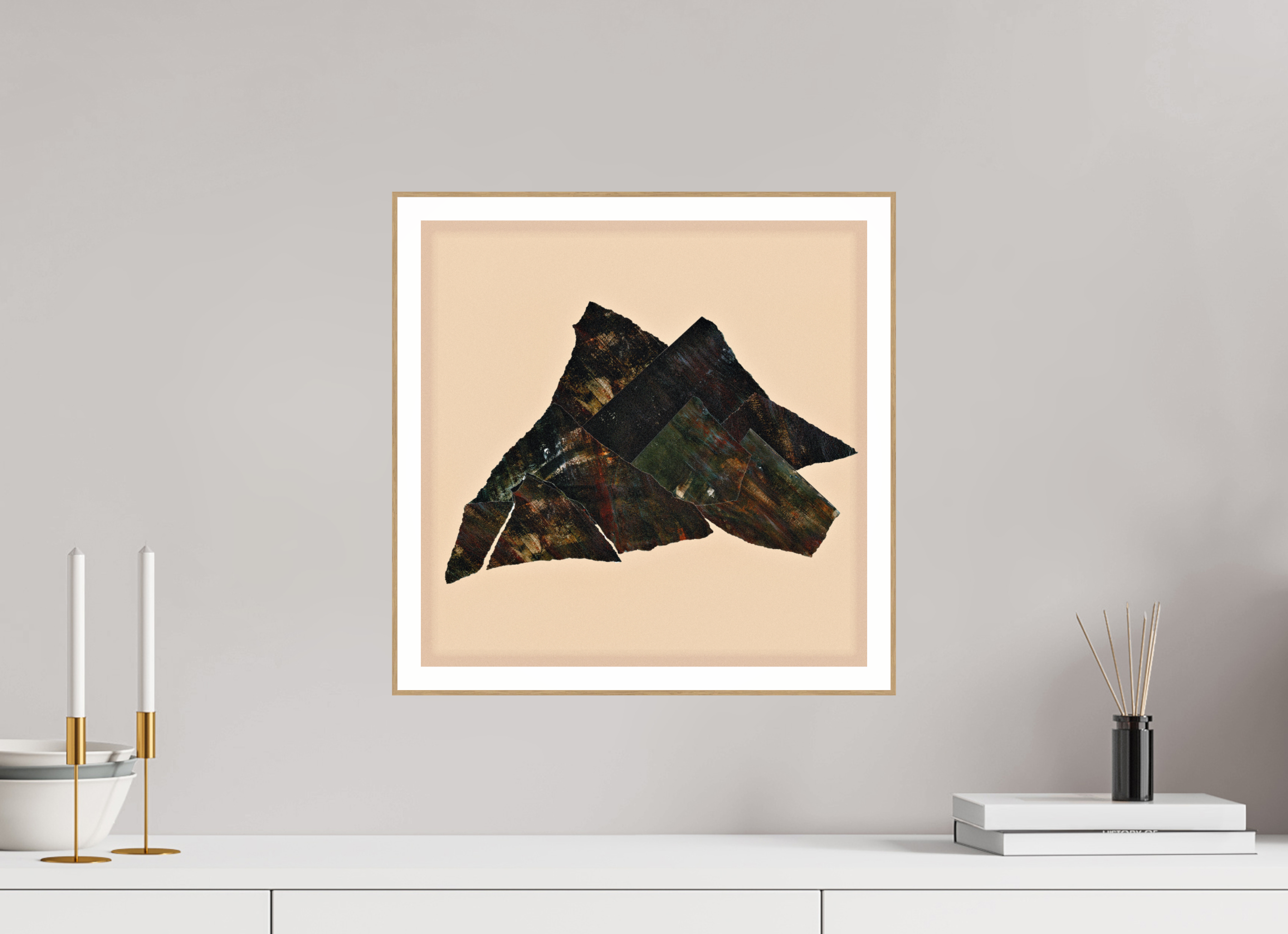 15 x 15″, Solid Wood ArtBox (Oak) Mountain