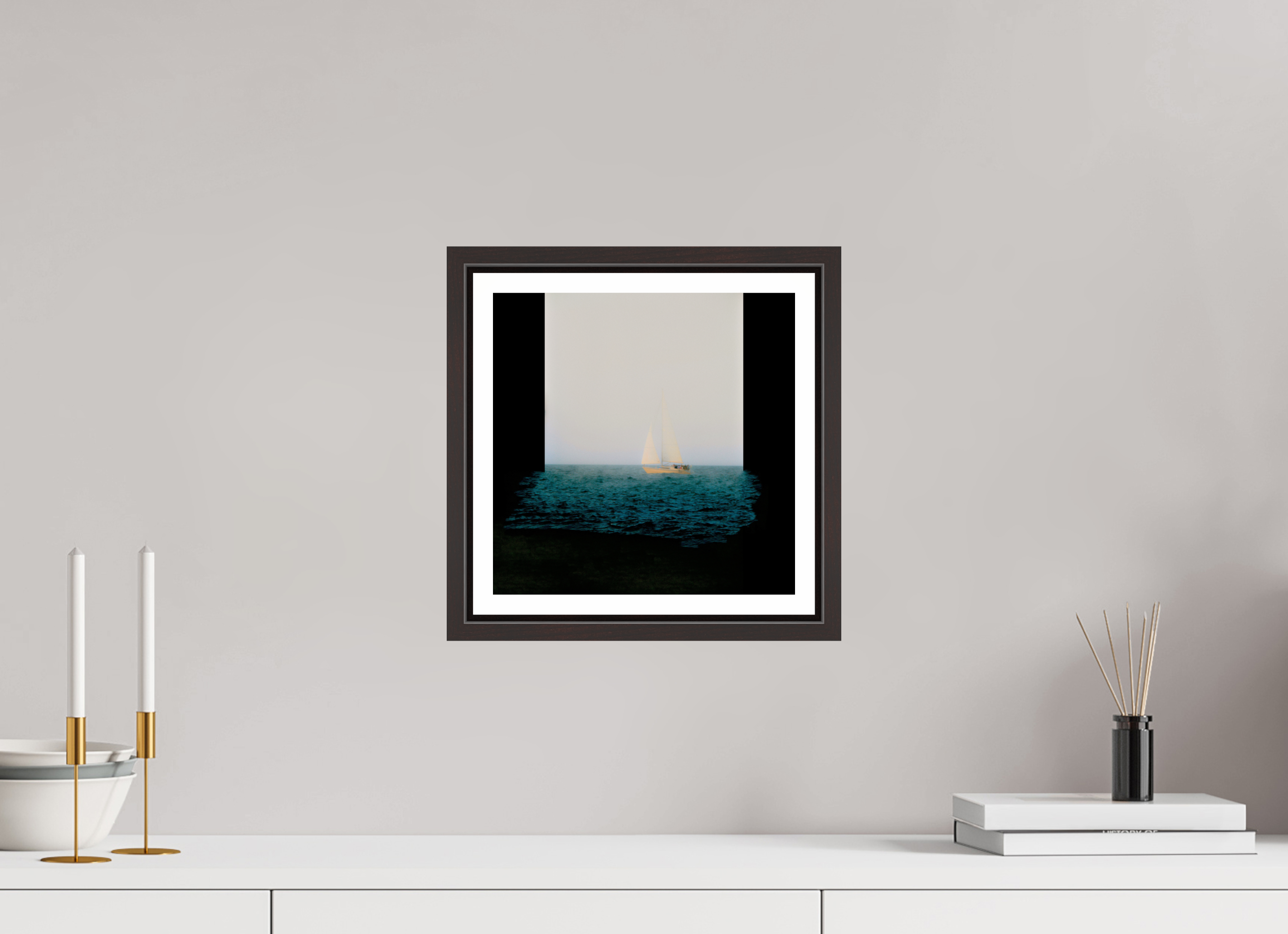 10 x 10″, Floater Frame (Alder Brown) Sleeps While Walking