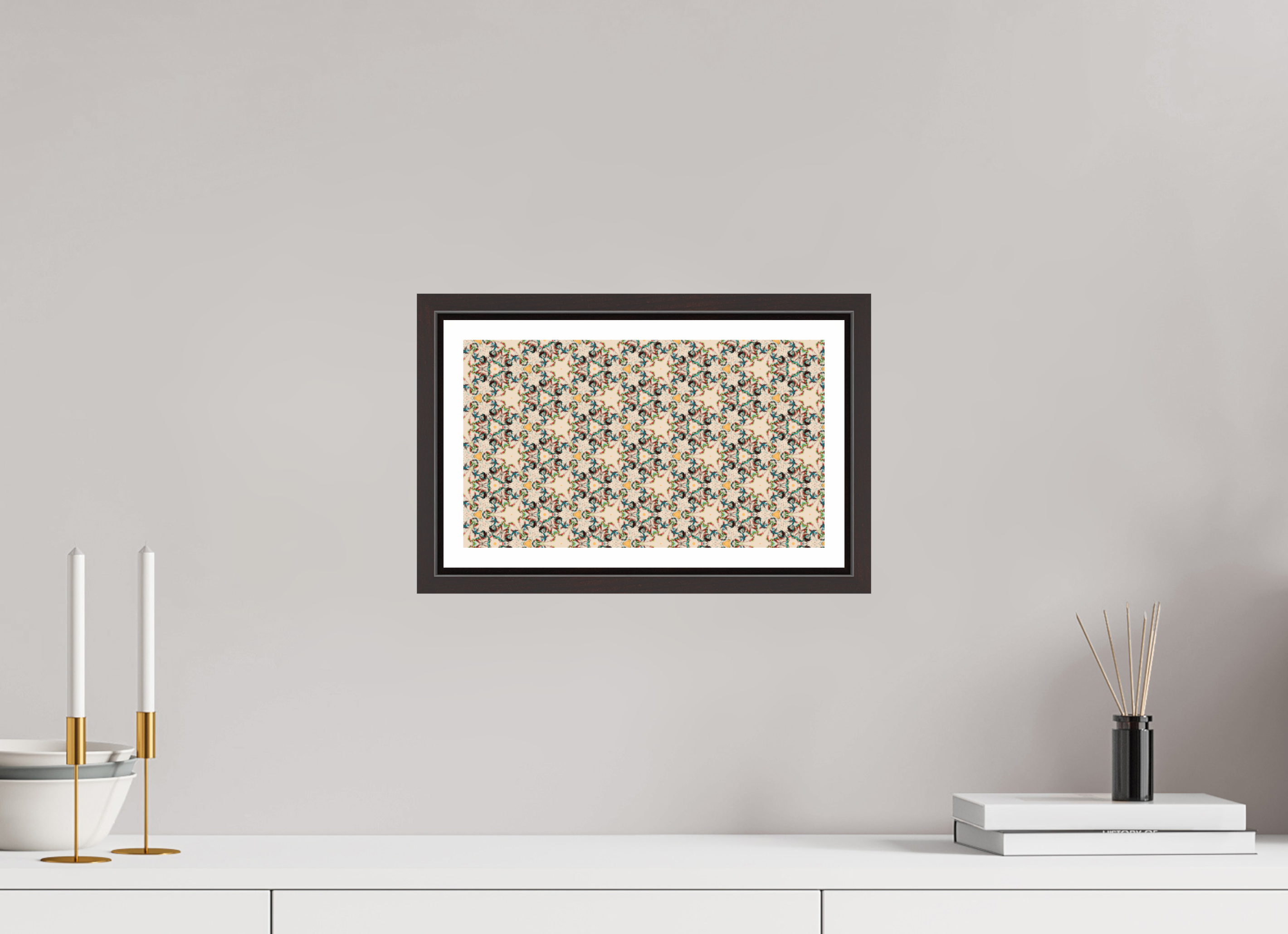 12 x 6.8″, Floater Frame (Alder Brown) Rose Garden