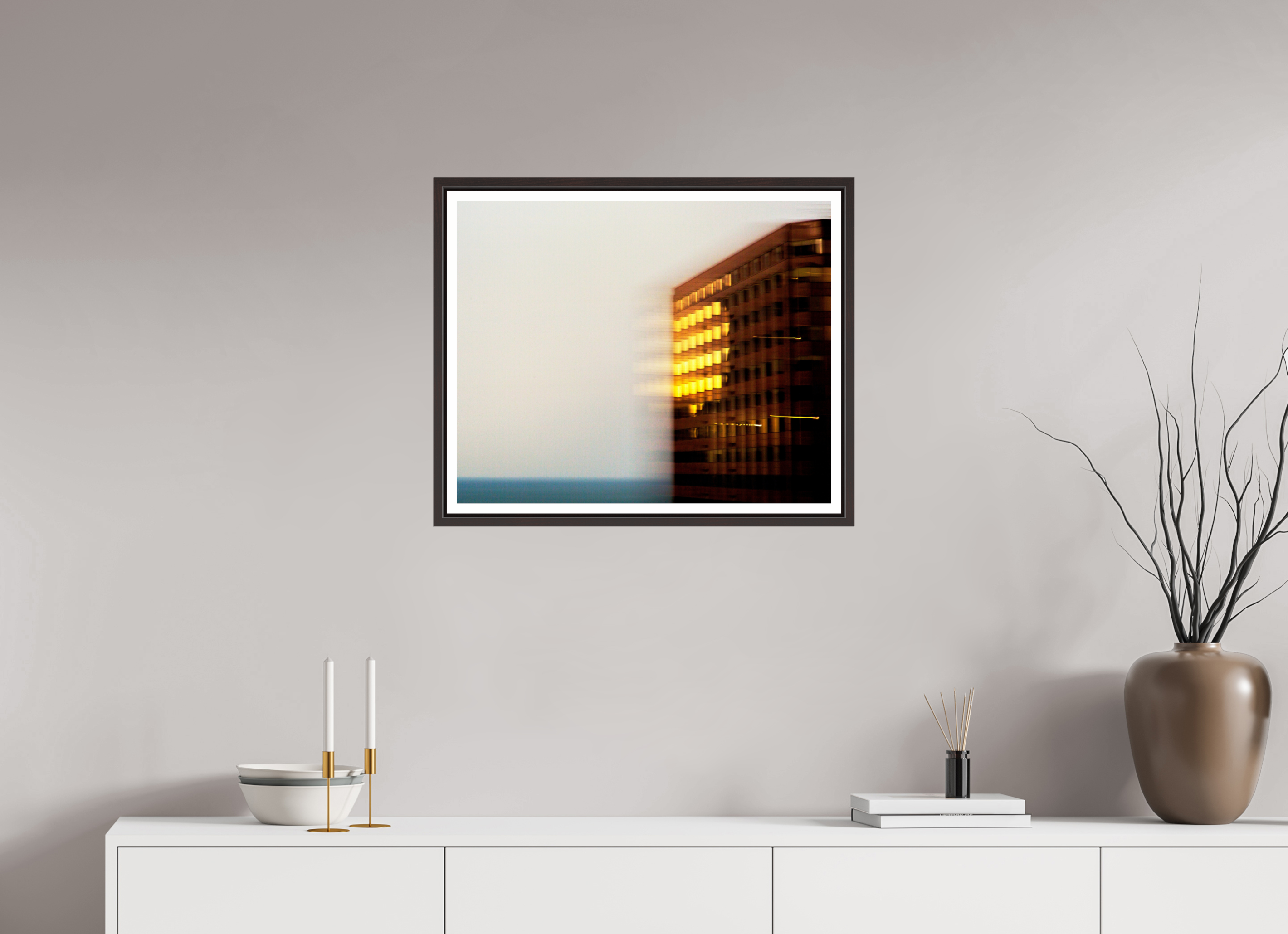 24.8 x 20″, Floater Frame (Alder Brown) Time Flies